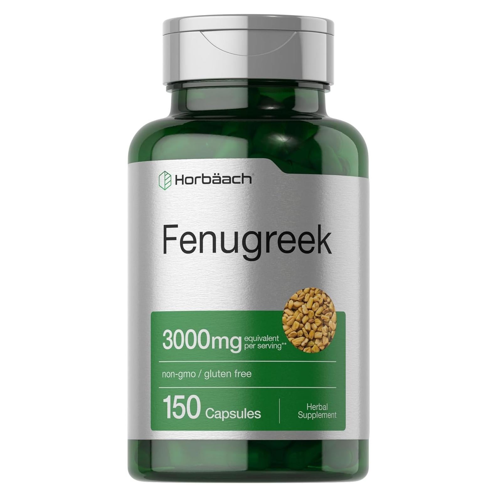 Cápsulas de Fenogreco Horbäch 3000 mg - 150 Unidades Sin OGM