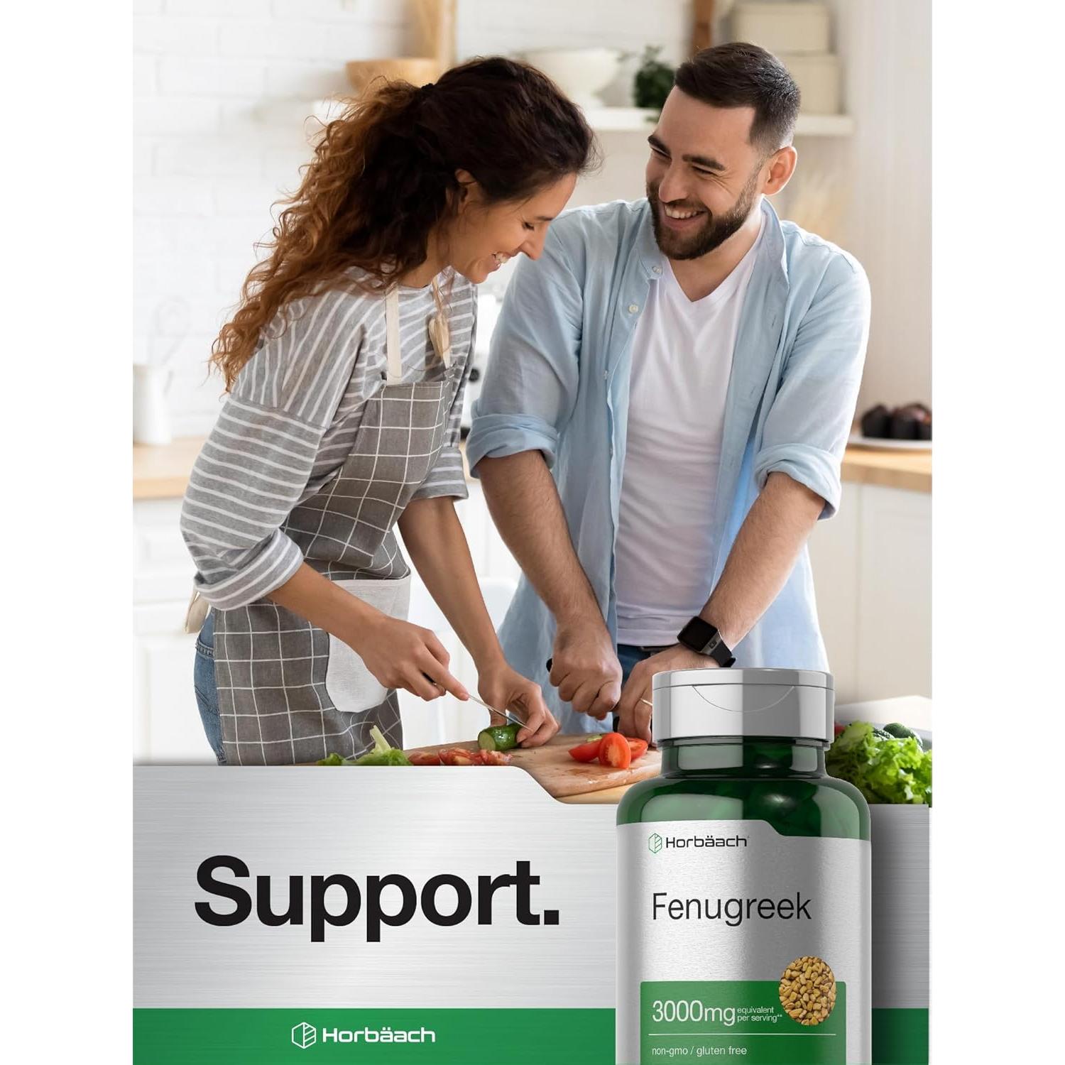 Cápsulas de Fenogreco Horbäch 3000 mg - 150 Unidades Sin OGM