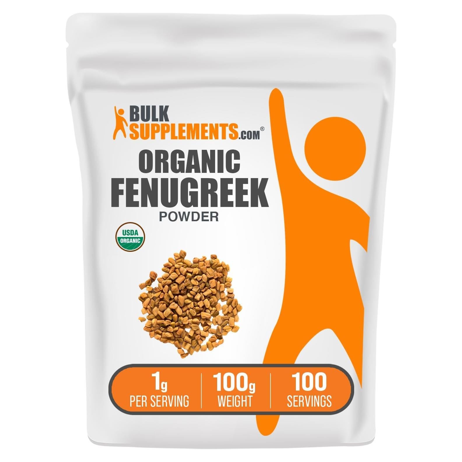 Polvo de Fenogreco Orgánico BulkSupplements 100g Sin Gluten