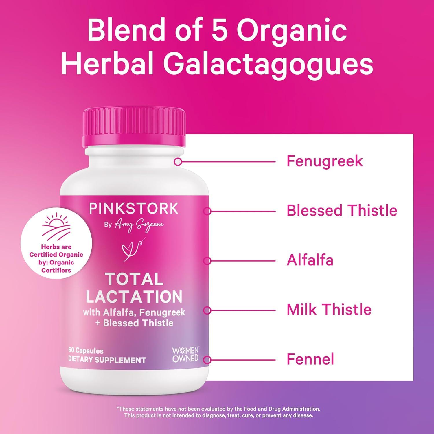 Suplemento de Lactancia Pink Stork - 60 Cápsulas de Fenogreco