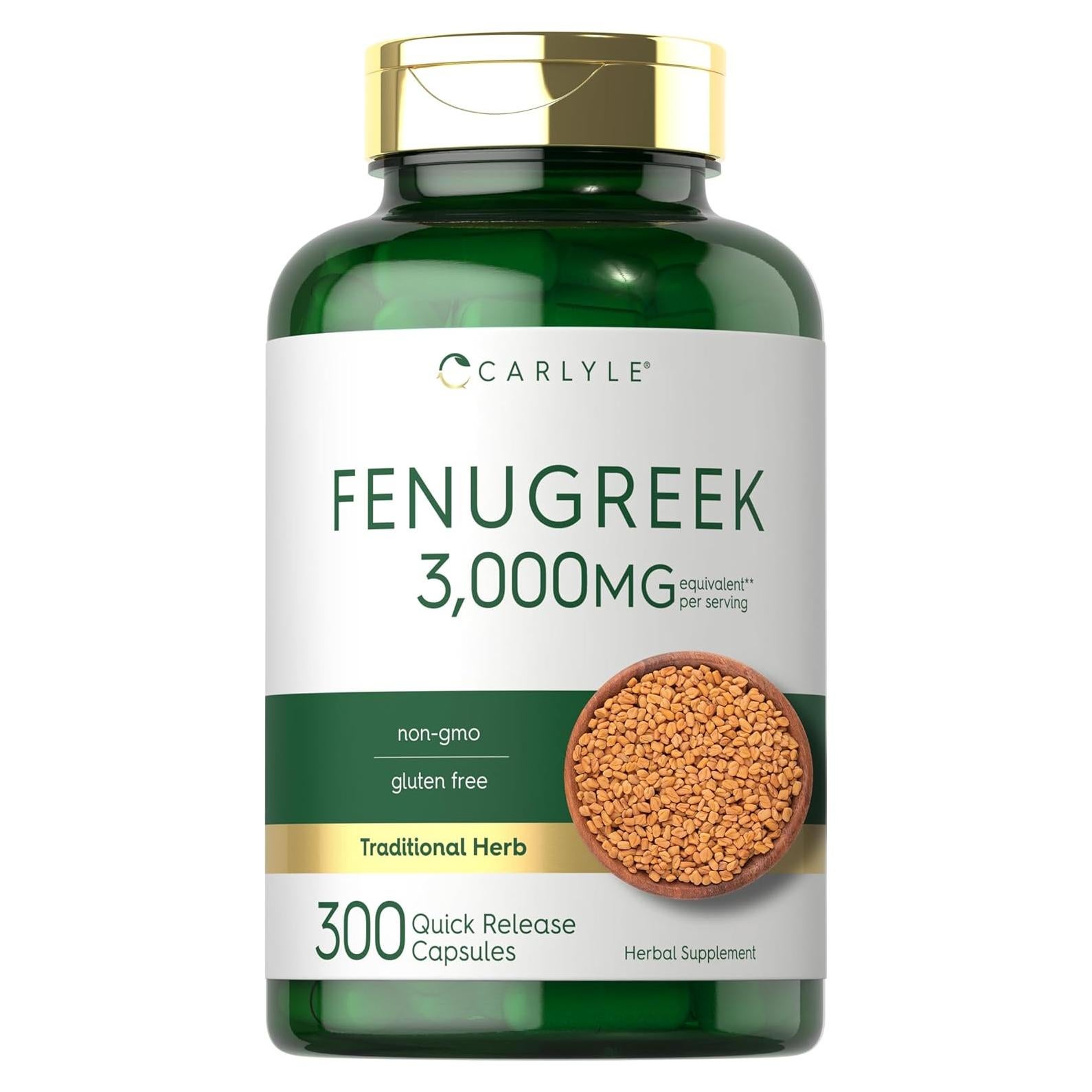 Cápsulas de Fenogreco Carlyle 3000 mg | 300 Unidades | Sin OGM