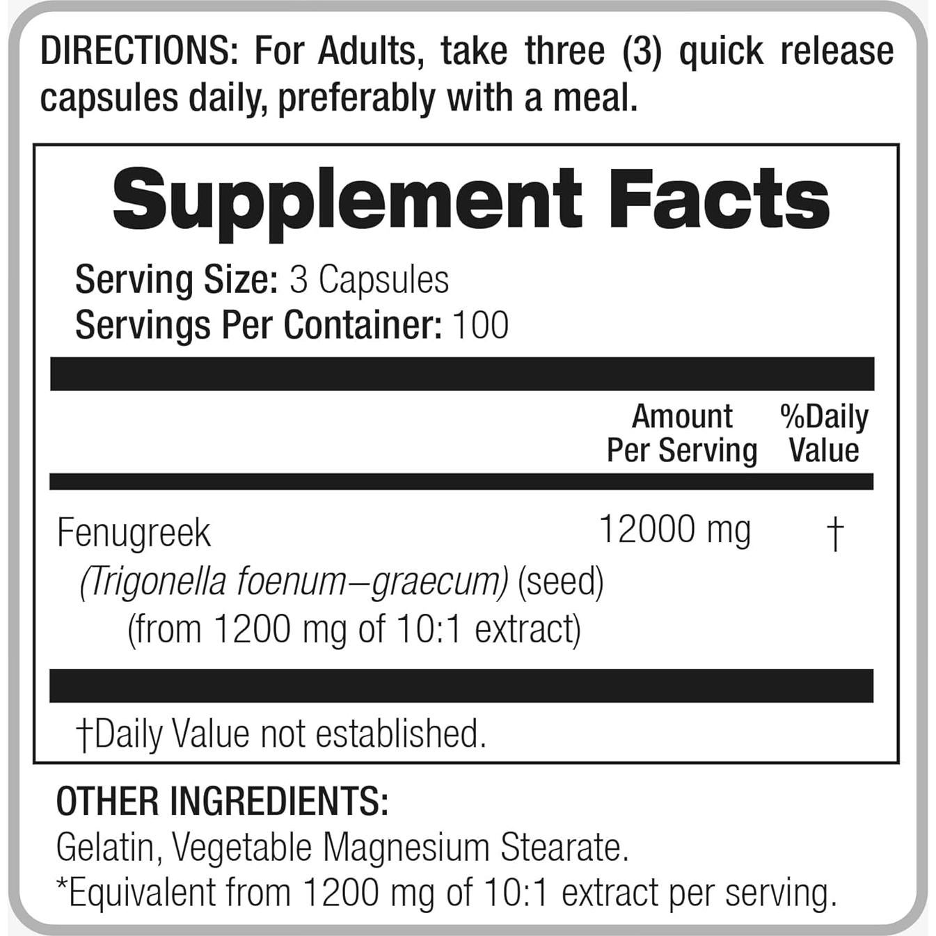 Cápsulas de Fenogreco FITO MEDIC'S 300 Unidades 12000 mg