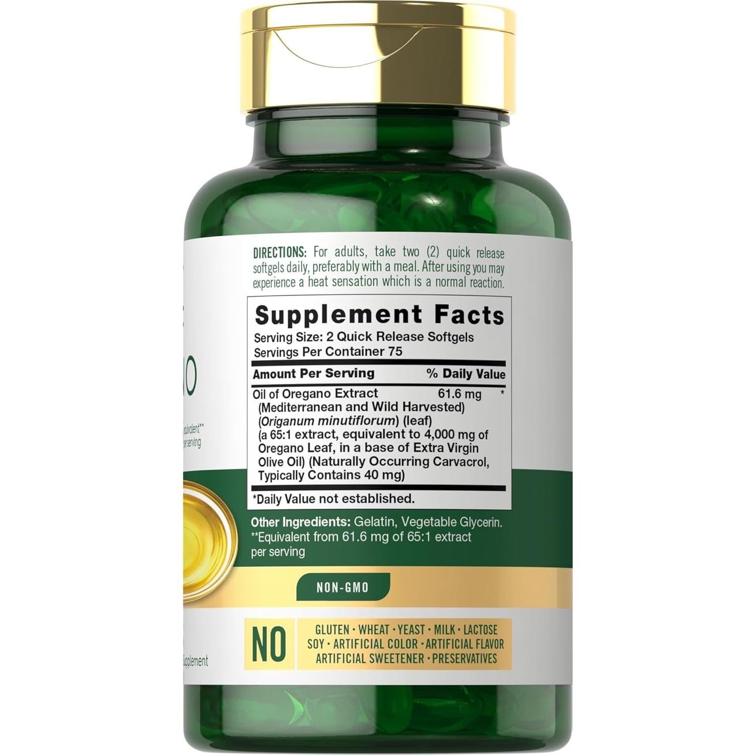 Suplemento Aceite de Orégano Carlyle 4000mg 150 Cápsulas Blandas