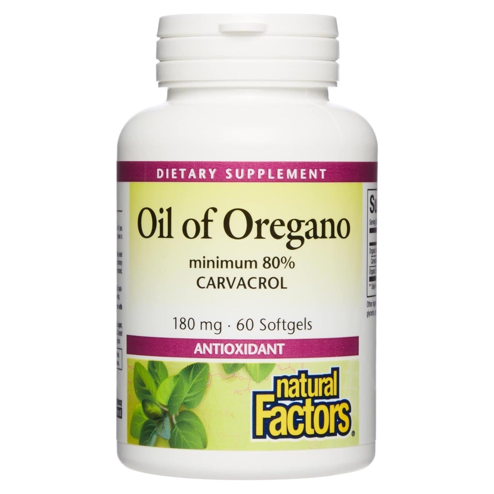 Aceite de Orégano 180 mg Factores Naturales 60 Gelatinas Blandas