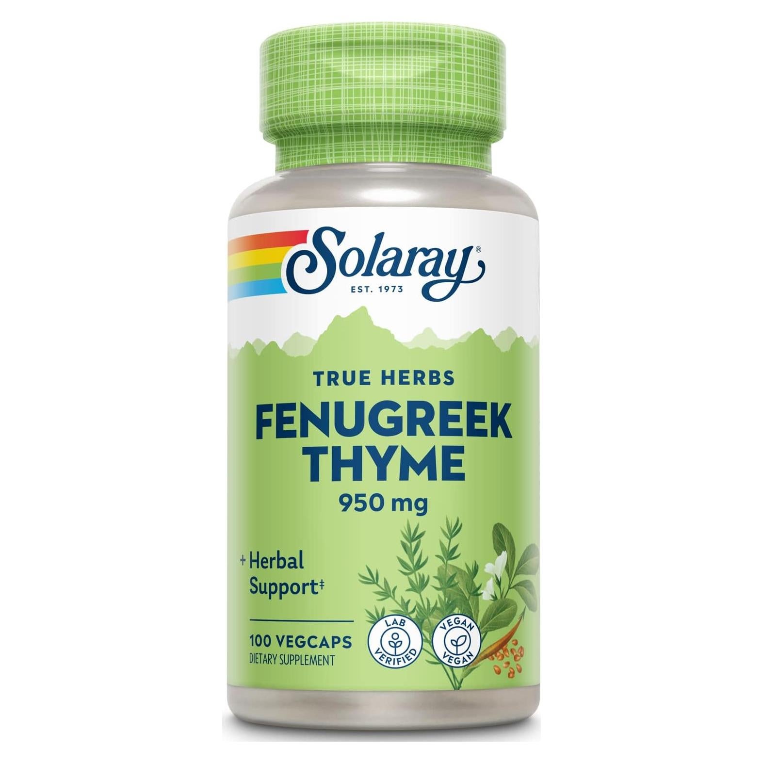 Solaray Fenogreco y Tomillo 950 mg - 50 VegCaps