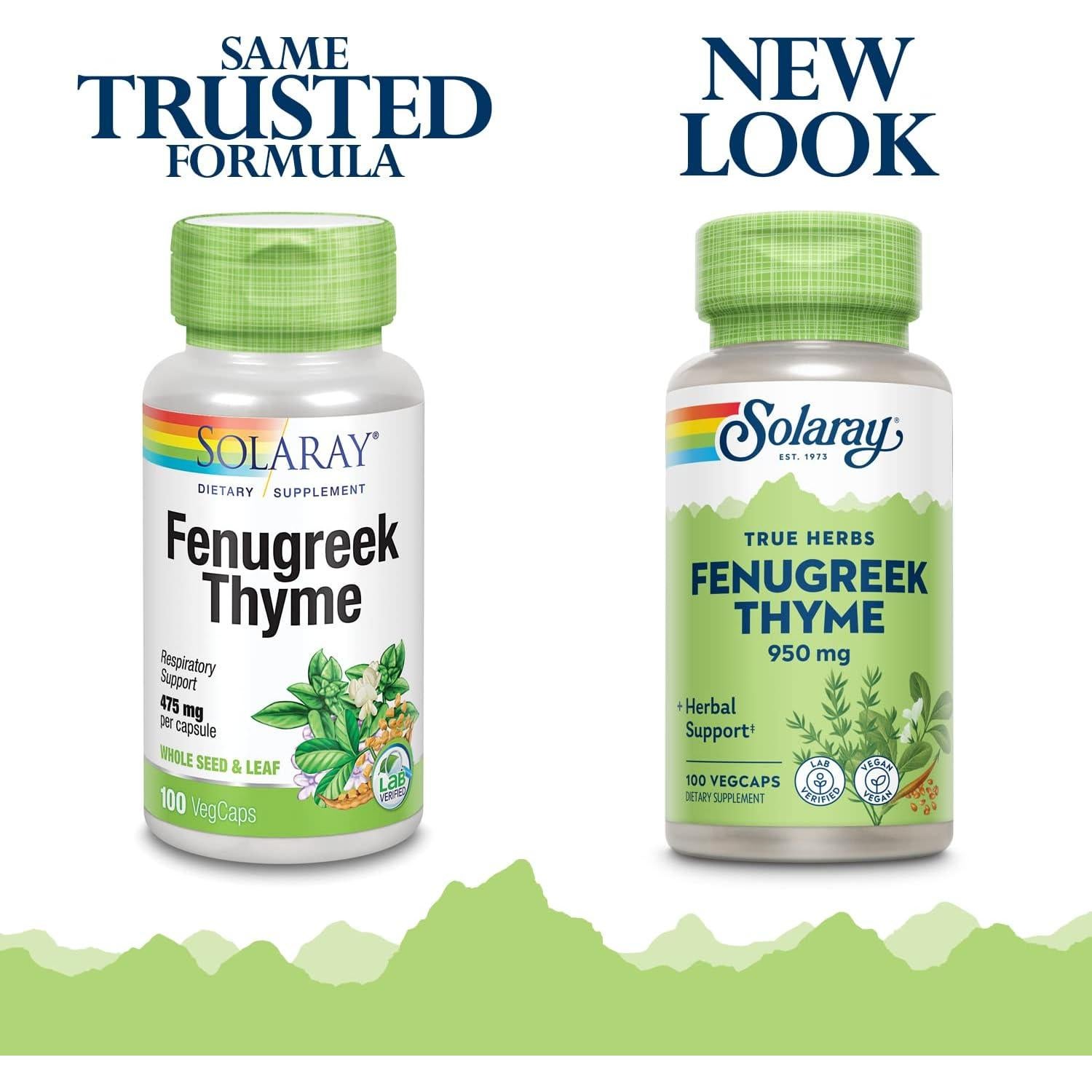 Solaray Fenogreco y Tomillo 950 mg - 50 VegCaps