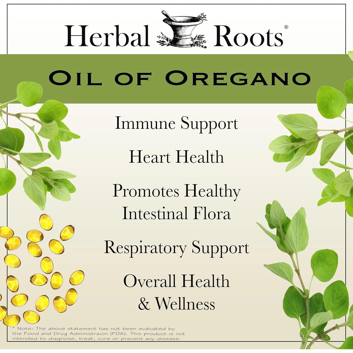 Aceite de Orégano Herbal Roots 150mg - 90 Cápsulas Blandas