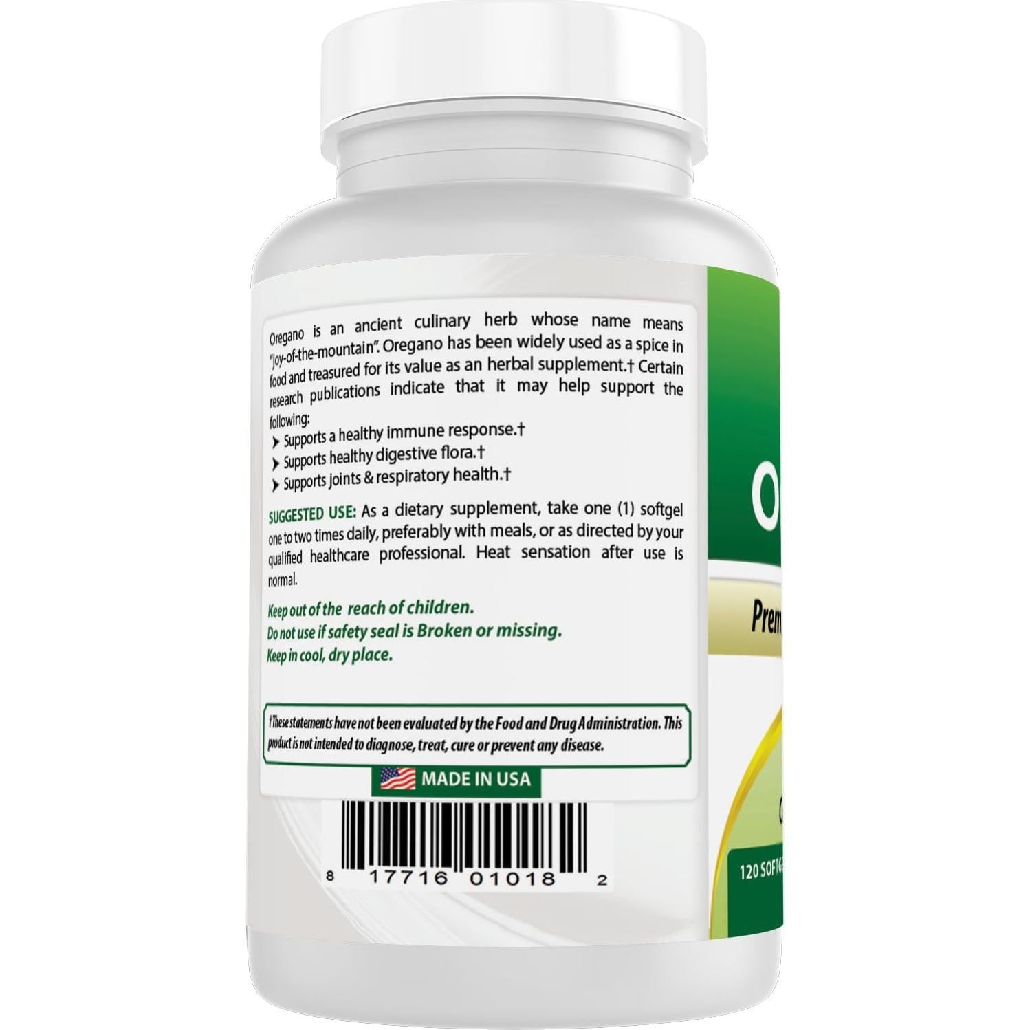 Suplemento de Orégano Mejor Naturales 250 mg 120 Cápsulas