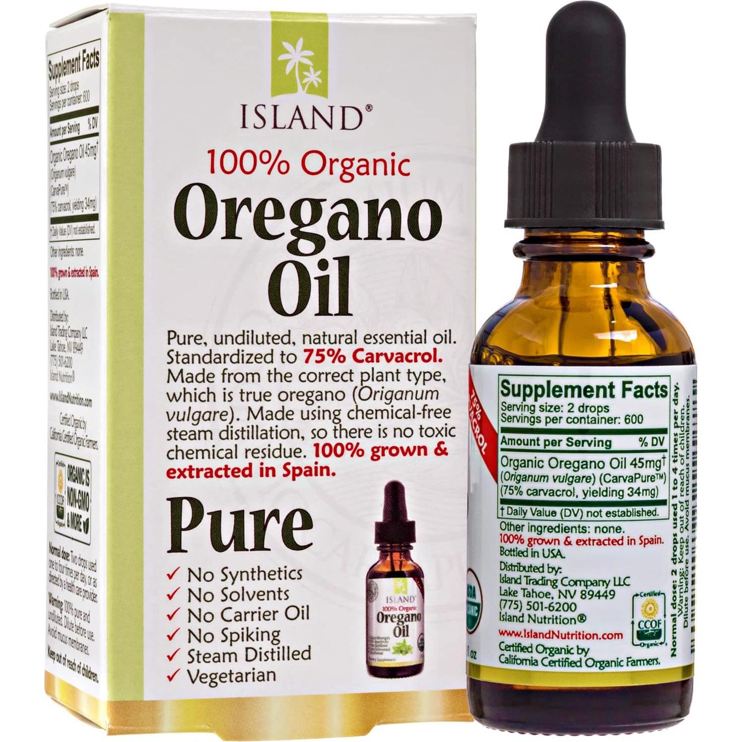 Aceite de Orégano Orgánico 100% Puro - 75% Carvacrol - 29.57 ml