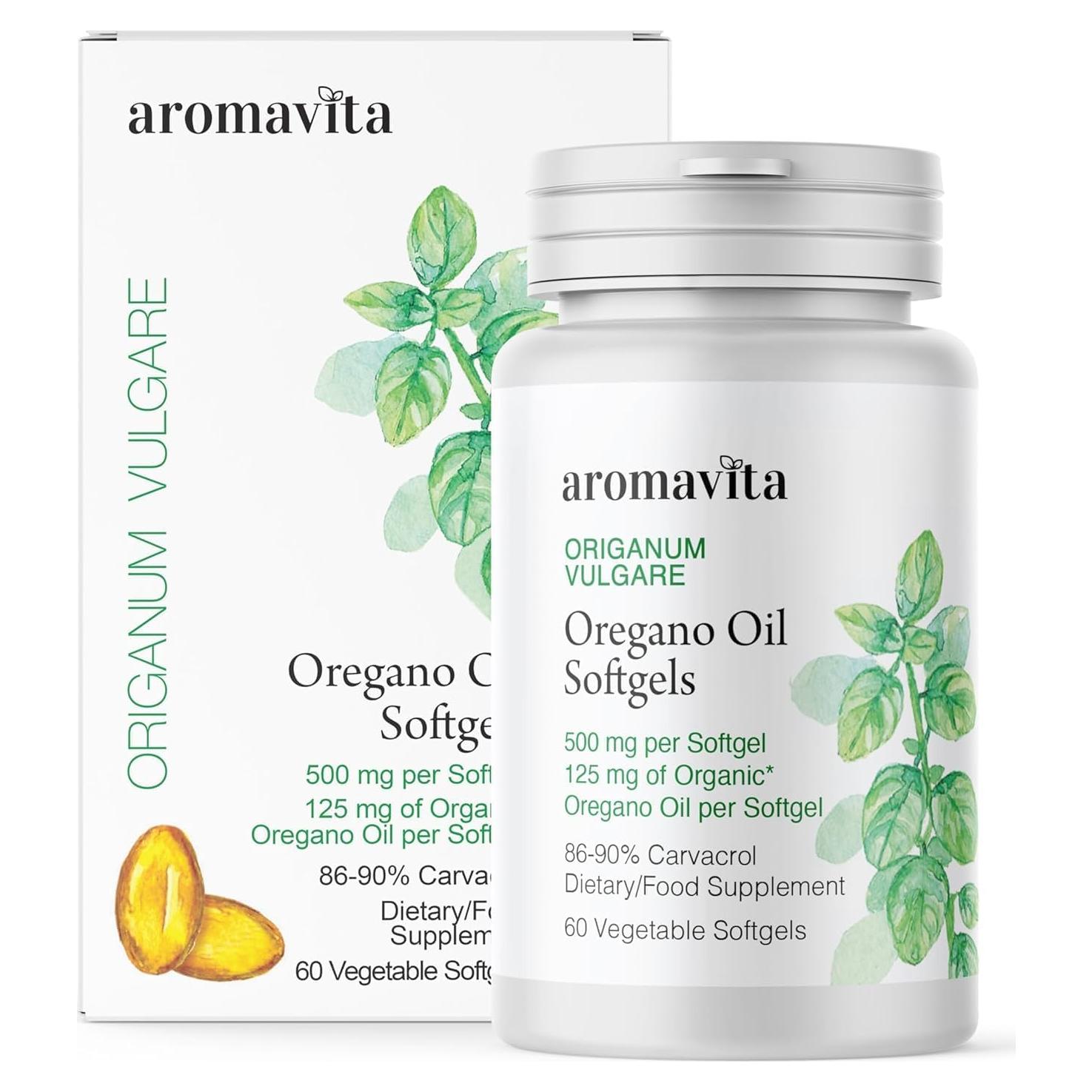 Cápsulas de Aceite de Orégano Orgánico AROMAVITA 60 Softgels
