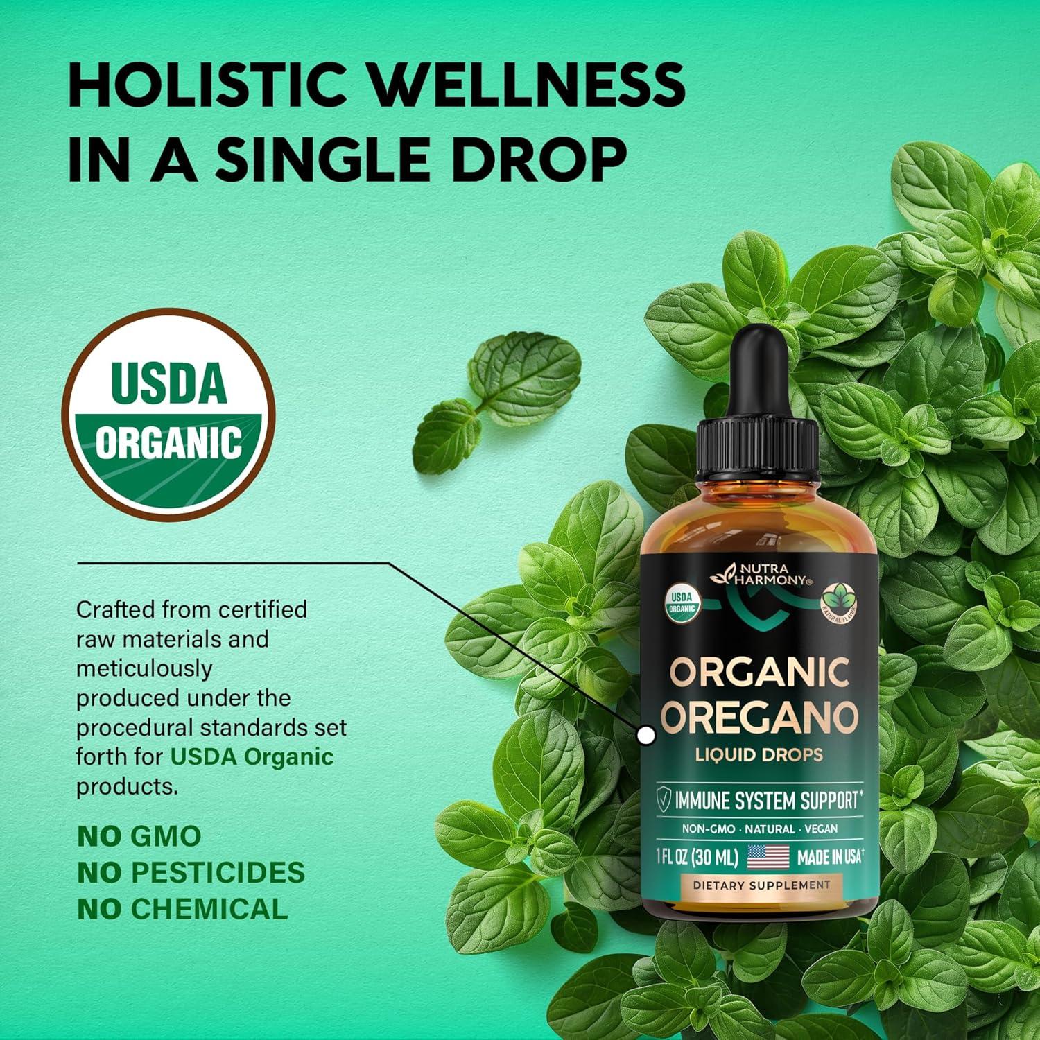 Aceite de Orégano Orgánico USDA 29.57 ml - Nutra Harmony