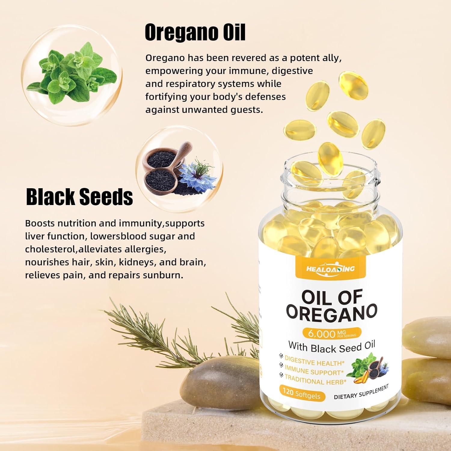 Suplemento de Aceite de Orégano HEALOADING 300mg Softgels