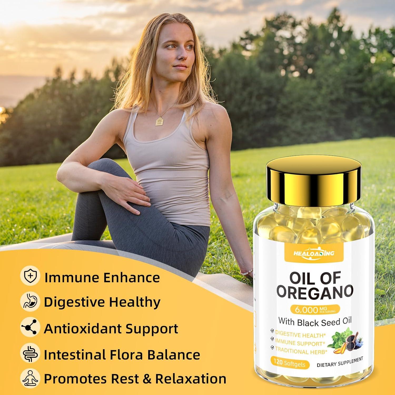 Suplemento de Aceite de Orégano HEALOADING 300mg Softgels
