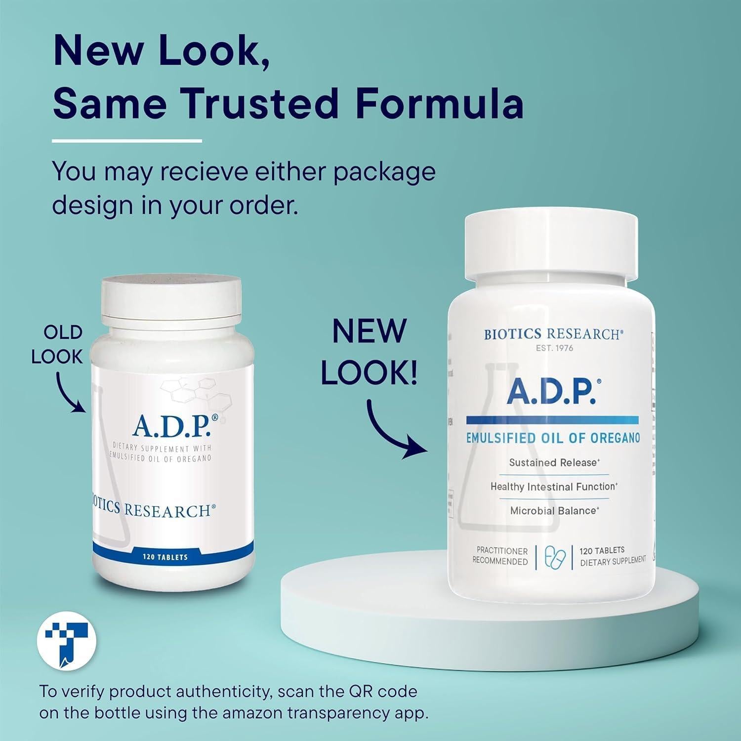 Biotics Research A.D.P. Aceite de Orégano 120 Tabletas 50mg