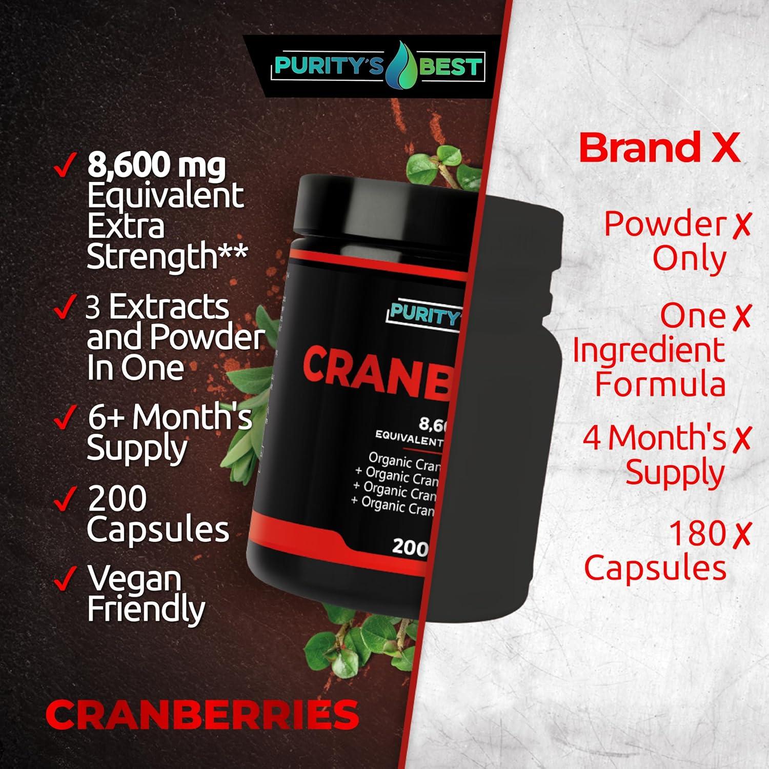 Extracto de Arándano Orgánico Purity 8600mg - 200 Cápsulas Veganas