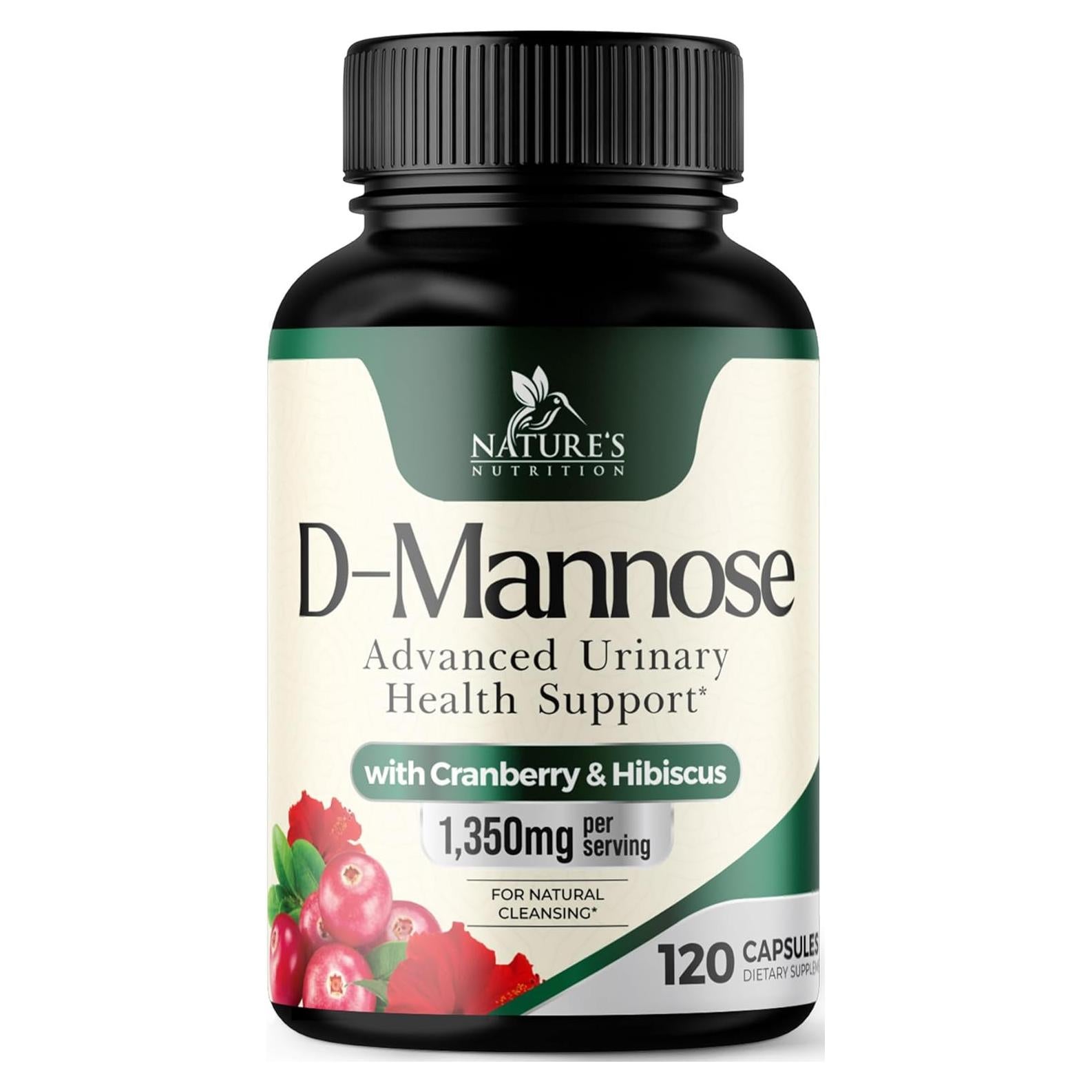 Suplemento D-Mannosa 1350 mg Nature's Nutrition 120 Cápsulas