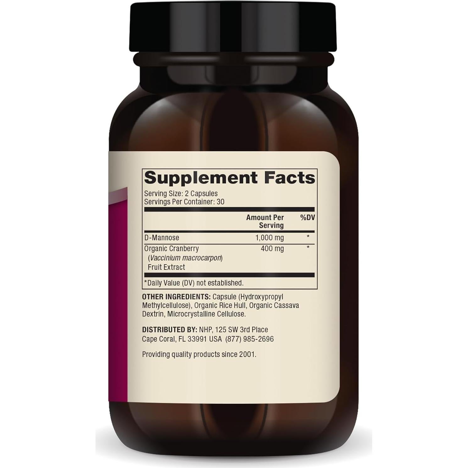 Suplemento D-Mannose y Arándano Dr. Mercola 60 Cápsulas