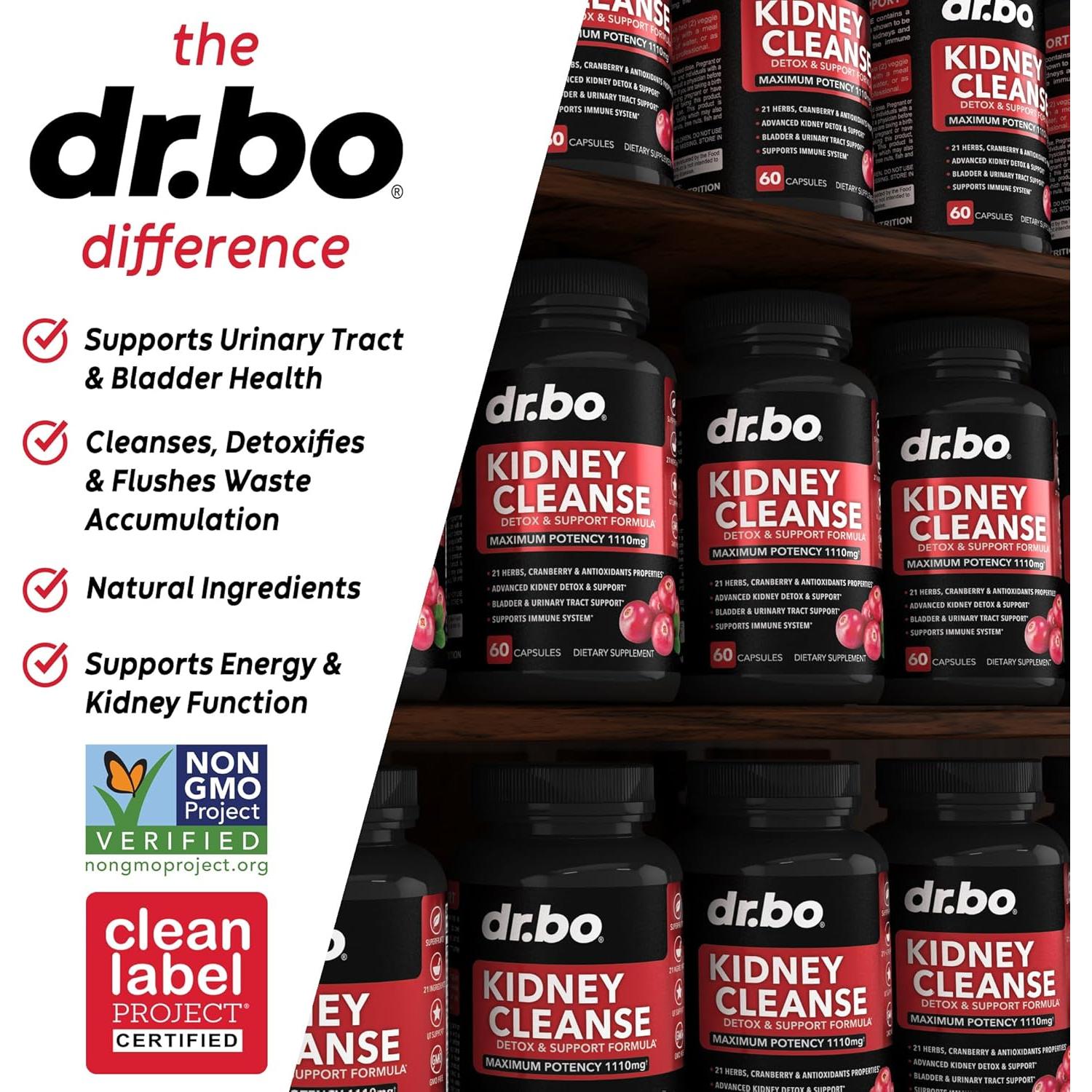 Suplemento Detox para Riñones Dr. Bo - 21 Ingredientes Naturales