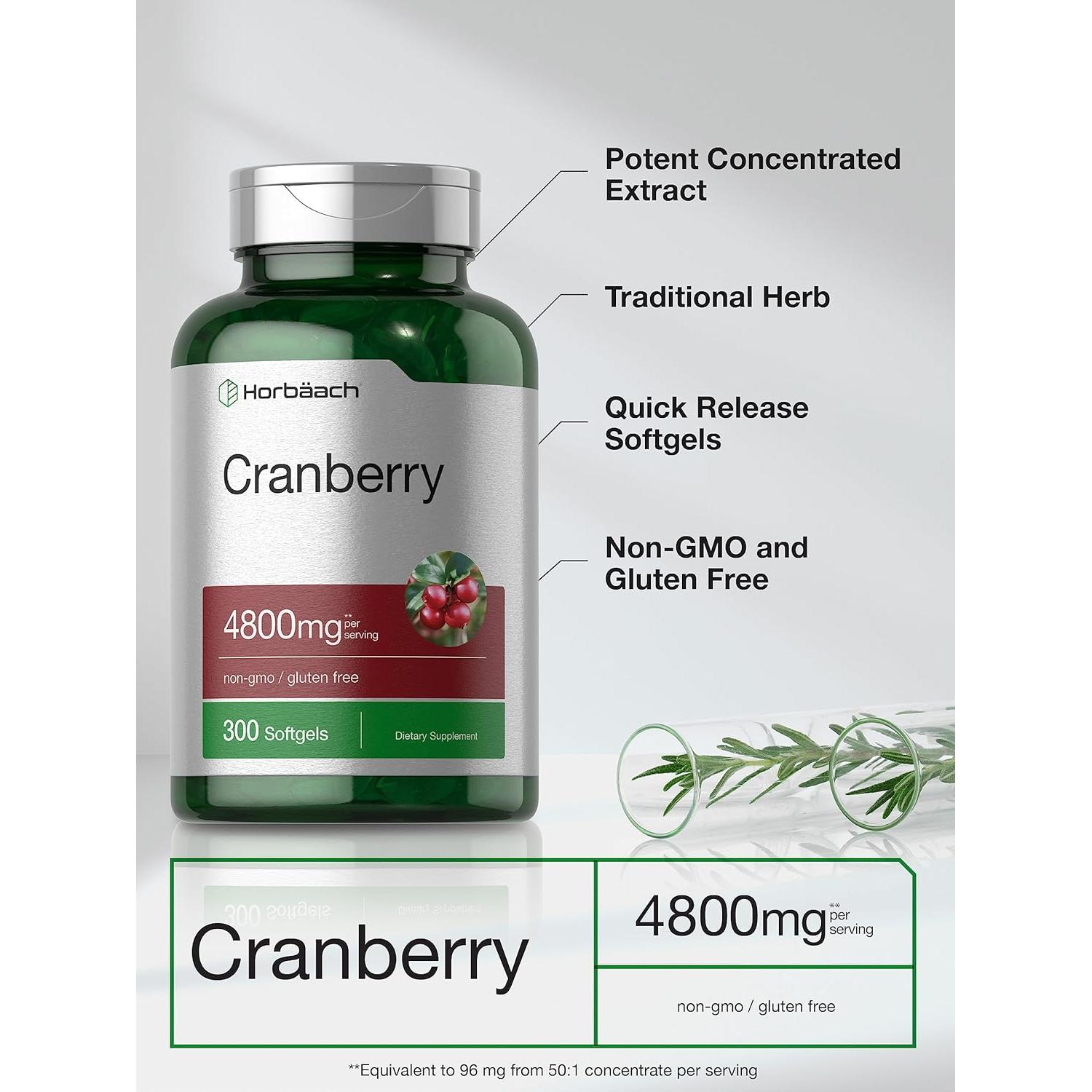 Píldoras de Arándano Horbäach 4800mg - 300 Gelatinas Blandas