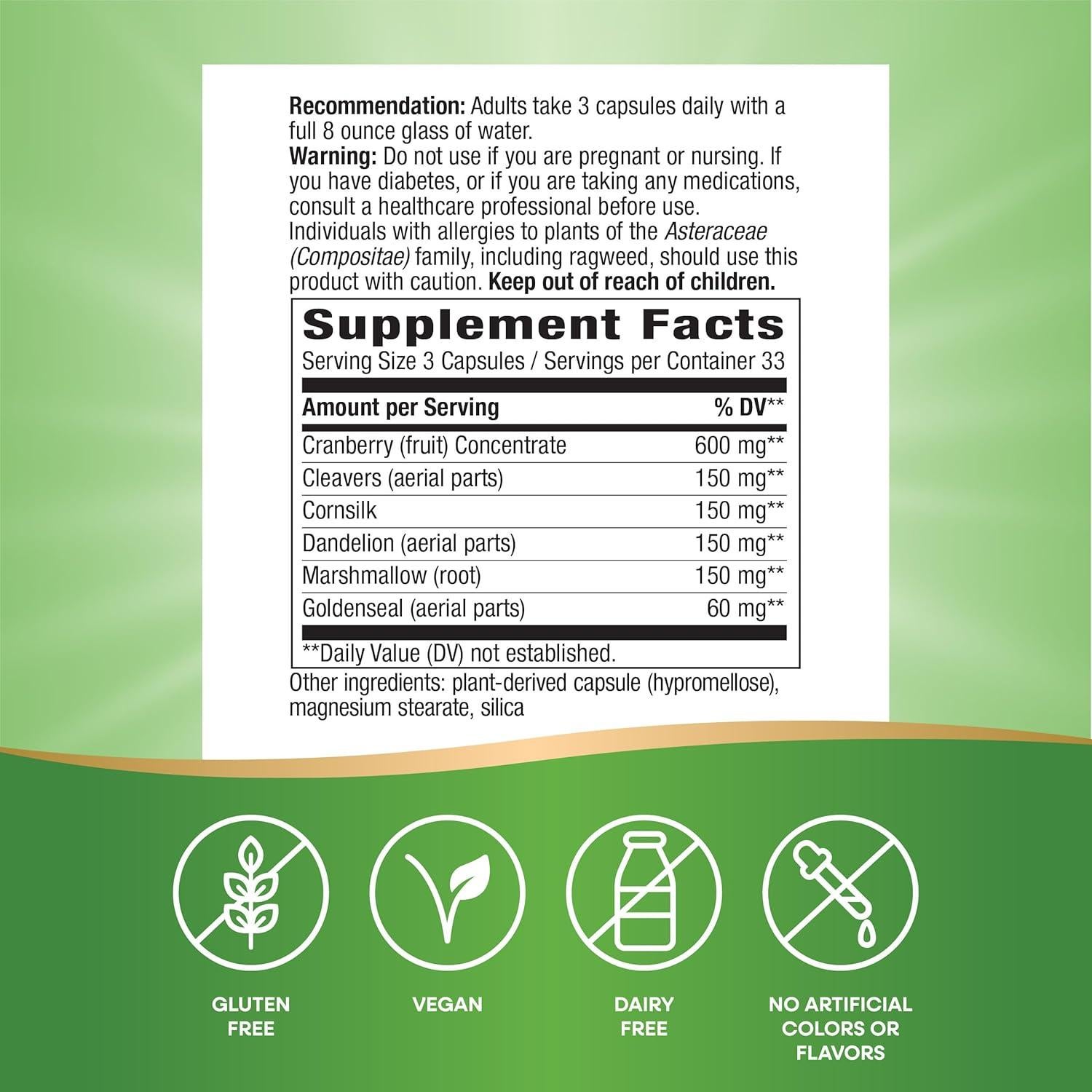 Mezcla Premium de Arándano Nature's Way 100 Cápsulas Veganas