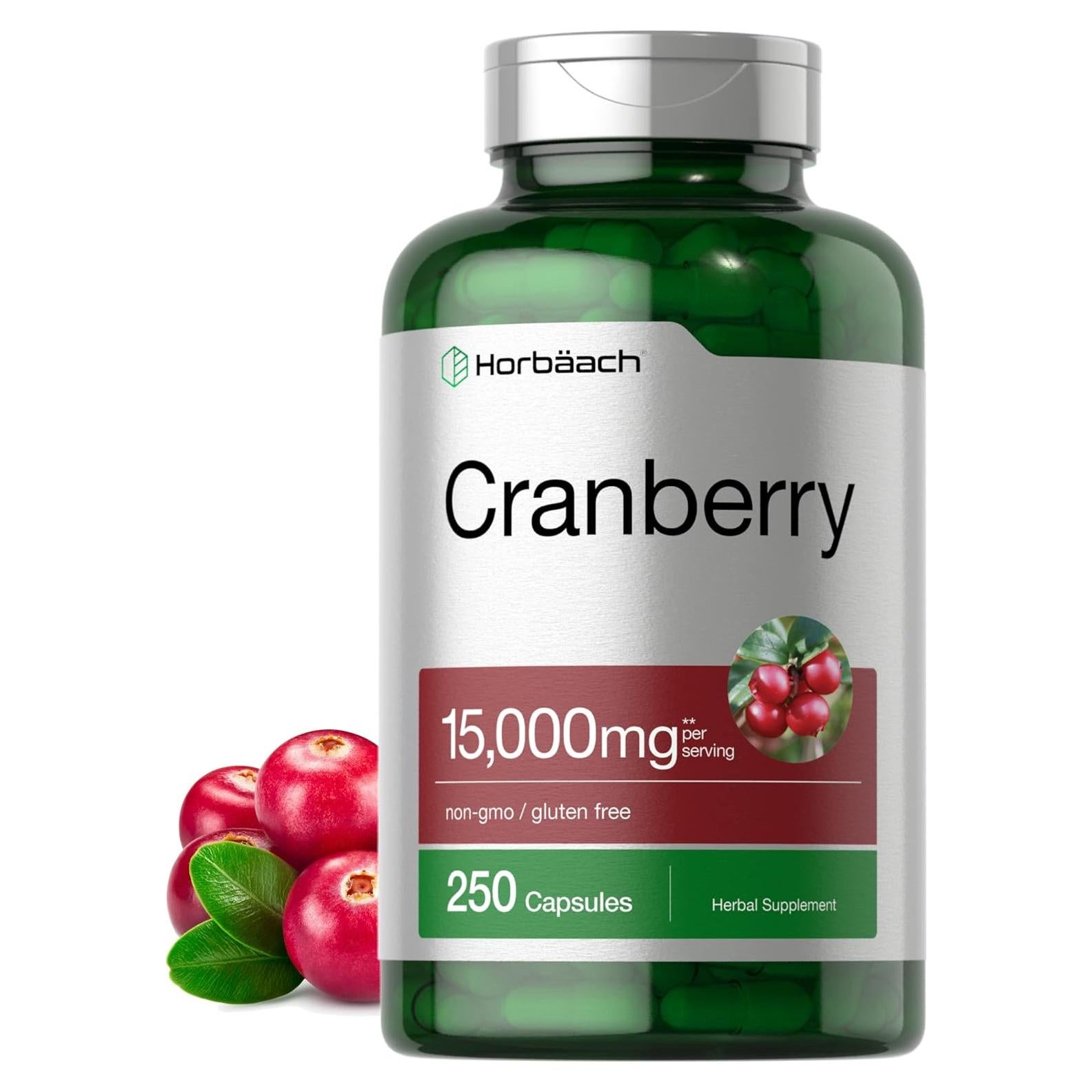 Píldoras de Arándano Horbäach 15000mg + Vitamina C - 250 Cápsulas