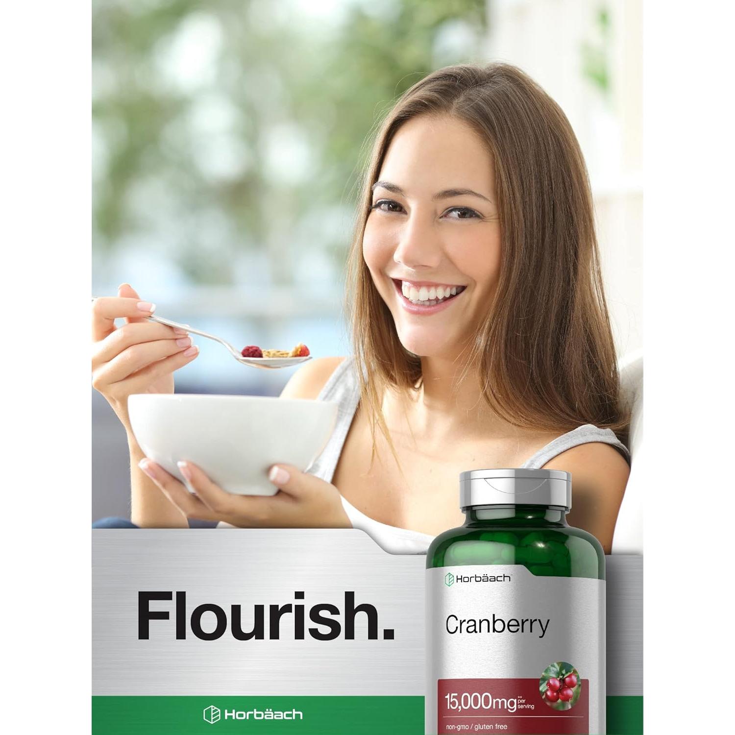 Píldoras de Arándano Horbäach 15000mg + Vitamina C - 250 Cápsulas