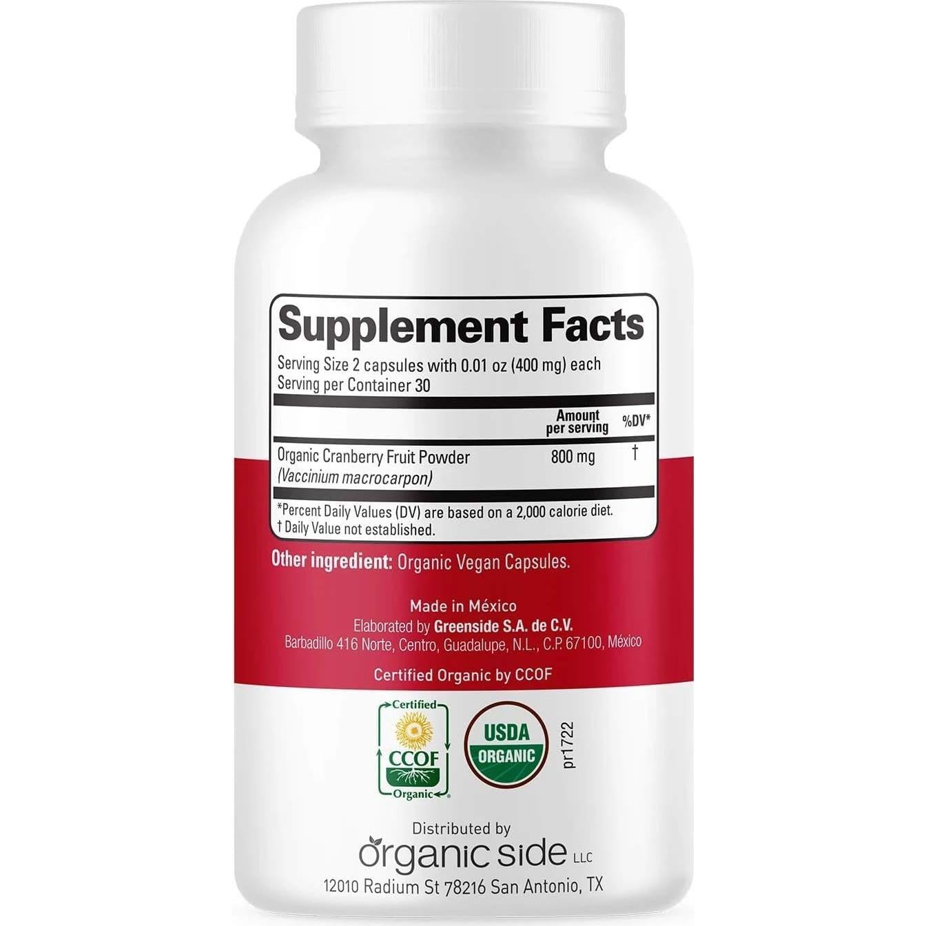 Cápsulas de Arándano Orgánico Lado Orgánico - 60 Veganas