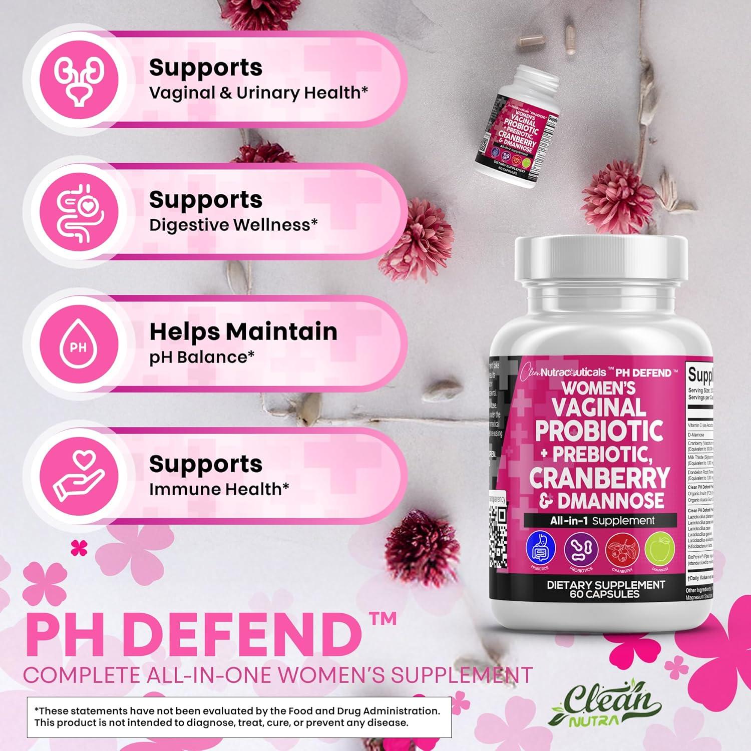 Probioticos Vaginales Clean Nutraceuticals 60 Capsulas Arandano