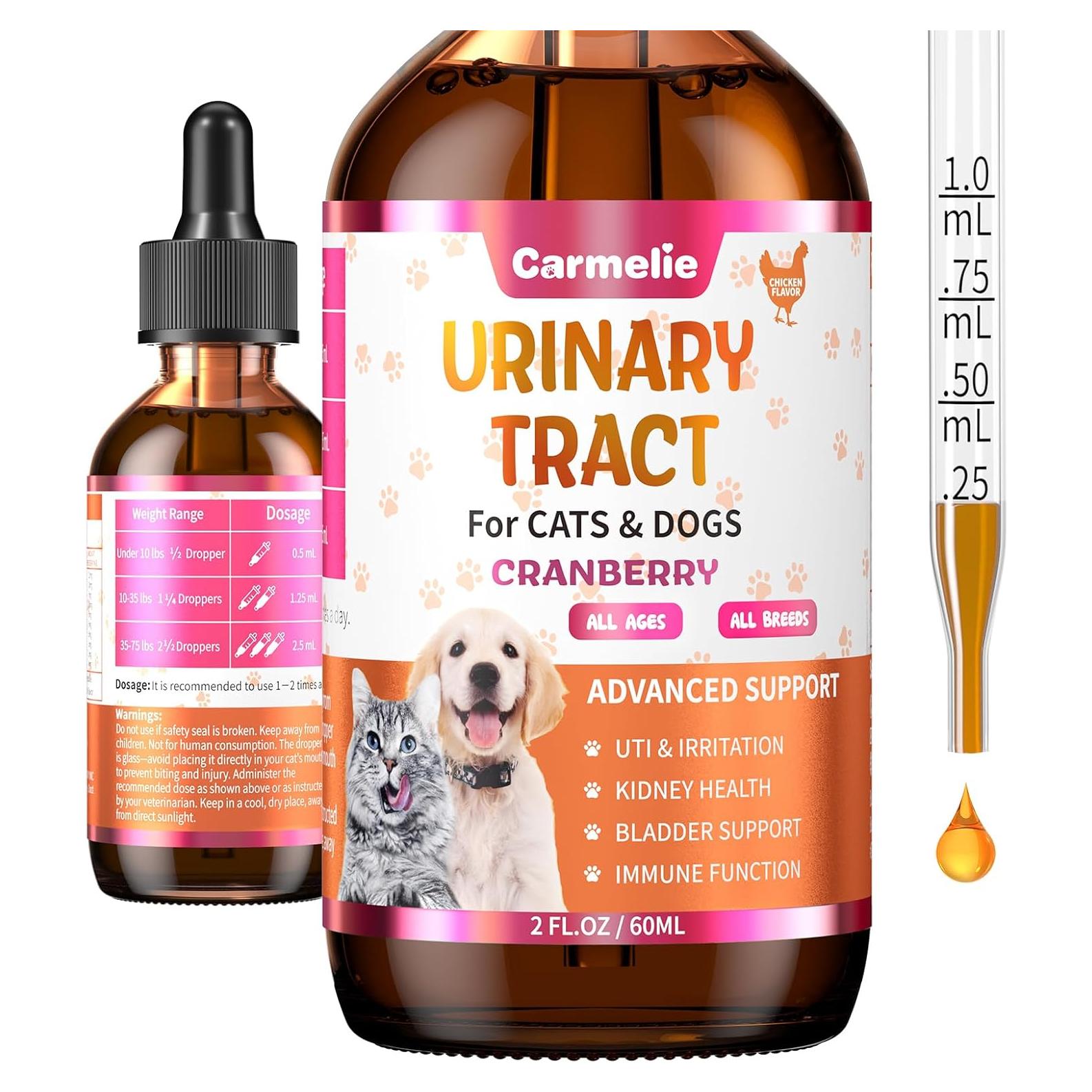 Gotas de Soporte Urinario para Gatos y Perros Carmelie 56.7g