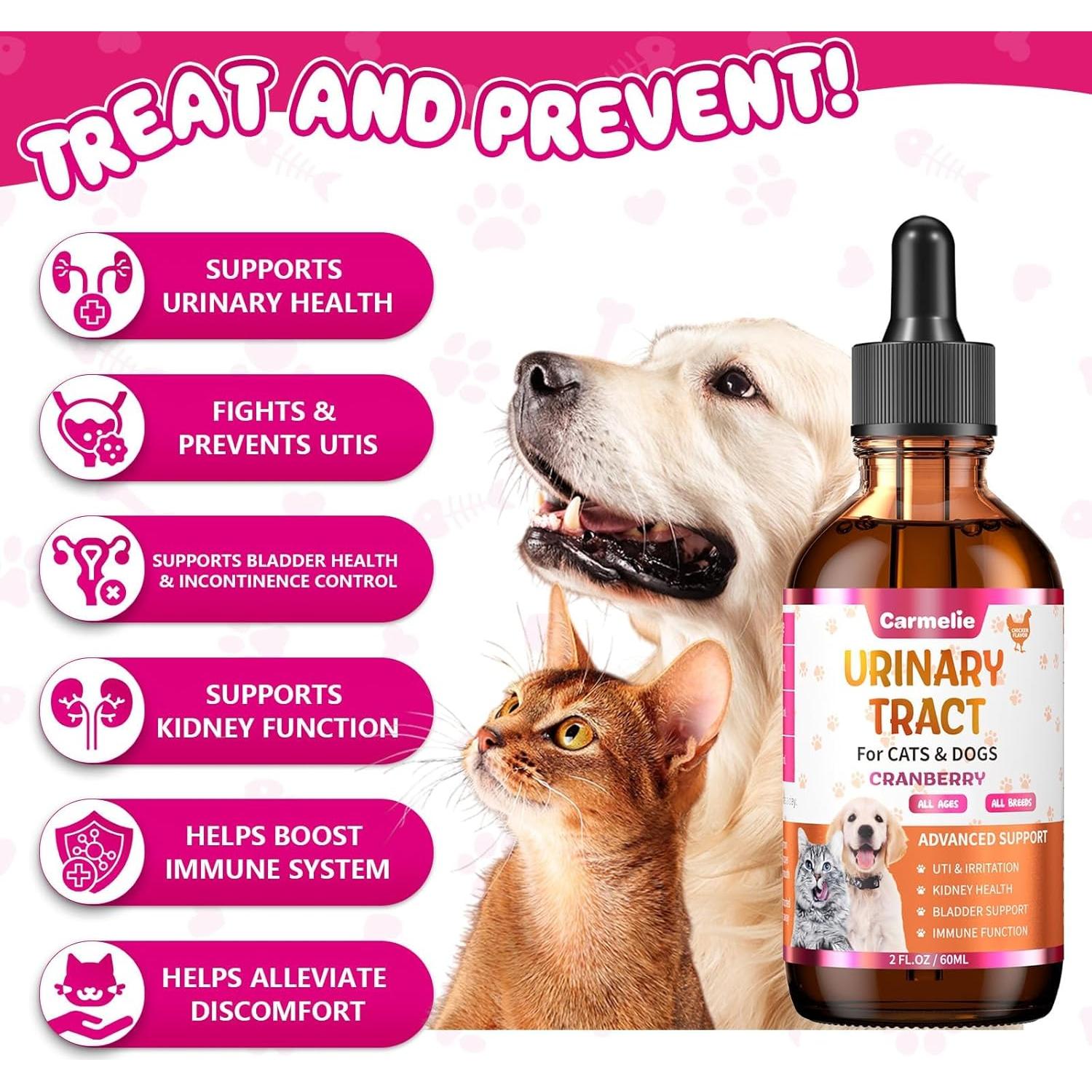 Gotas de Soporte Urinario para Gatos y Perros Carmelie 56.7g