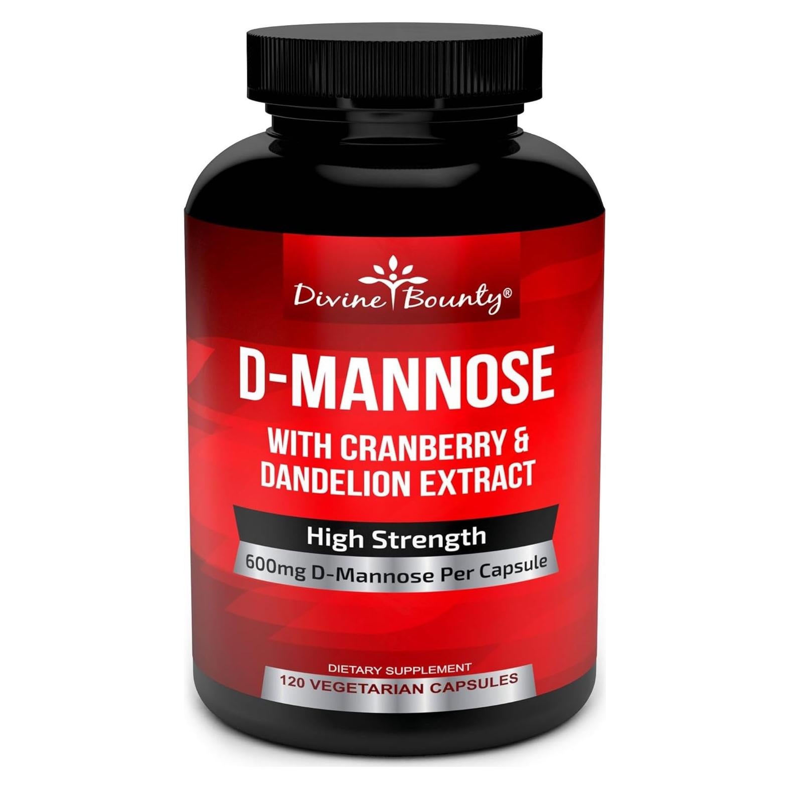Cápsulas de D-Mannosa Divine Bounty 600mg - 120 unidades