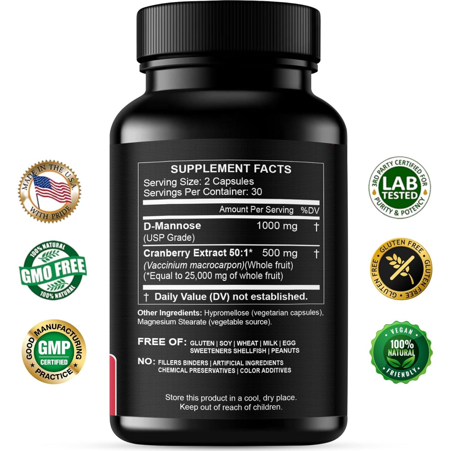 D-Mannosa 1500mg con Extracto de Arándano 60 Cápsulas - HerbalCode