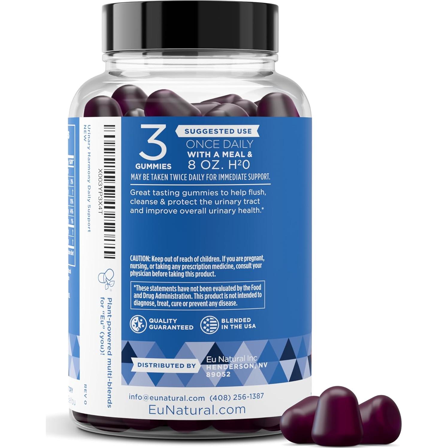 Gomitas D-Mannose Eu Natural 60 unidades Sabor Frutos Rojos