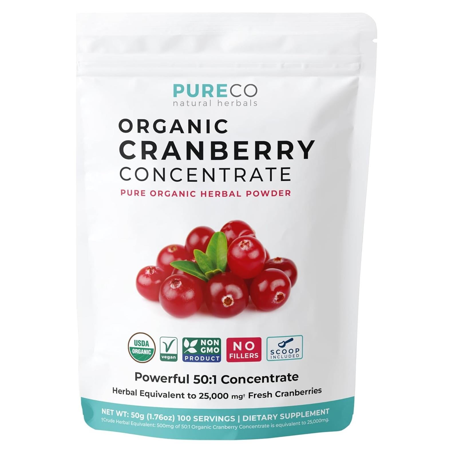 Concentrado de Arándano Orgánico PURE CO 500mg - 100 Porciones