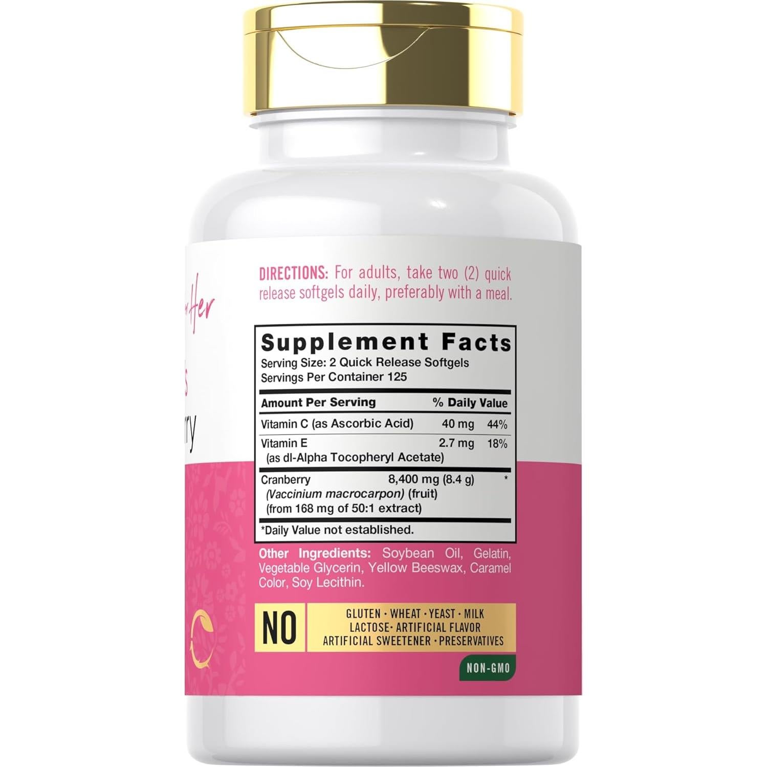 Píldoras de Arándano Carlyle para Mujeres 250 Softgels 8400 mg