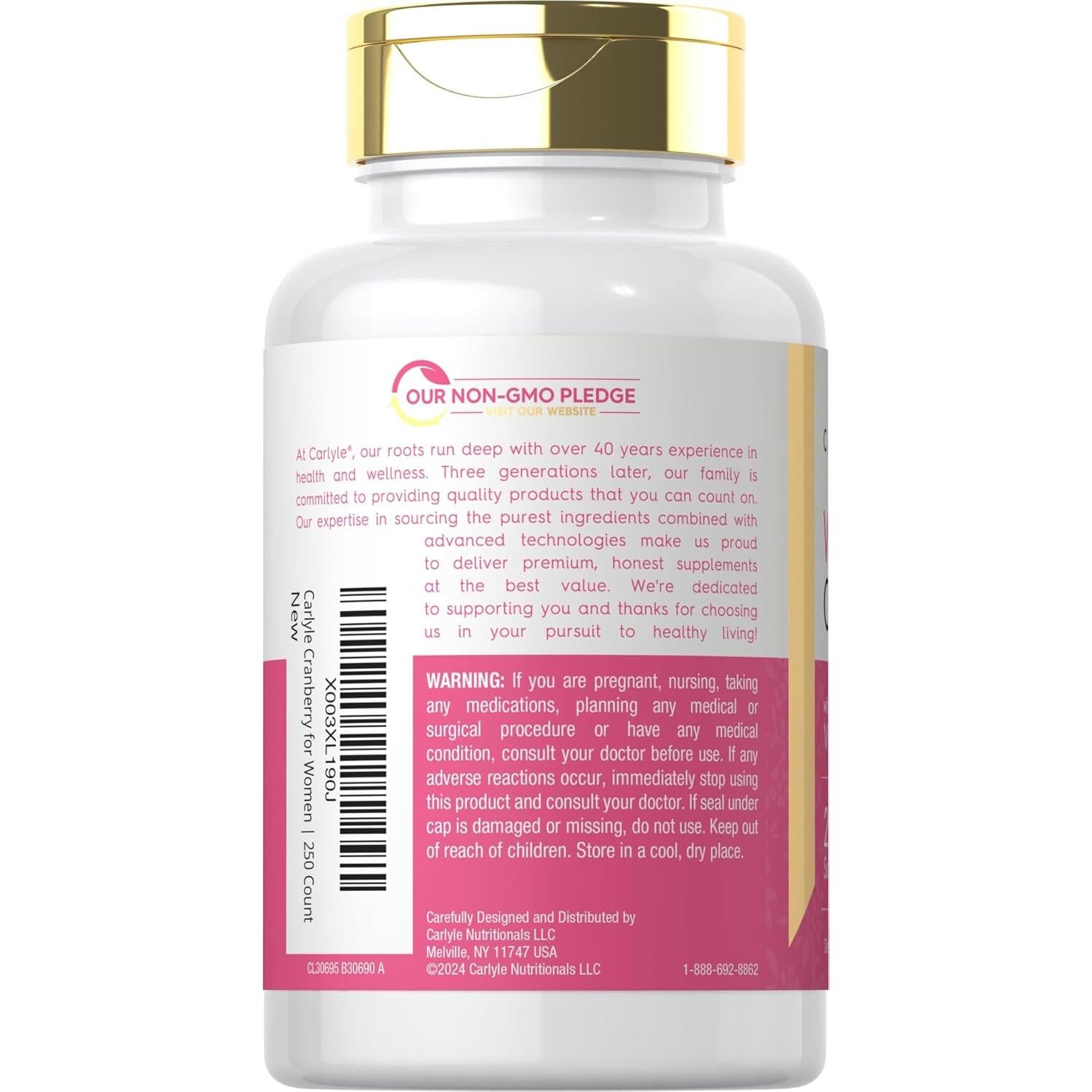 Píldoras de Arándano Carlyle para Mujeres 250 Softgels 8400 mg