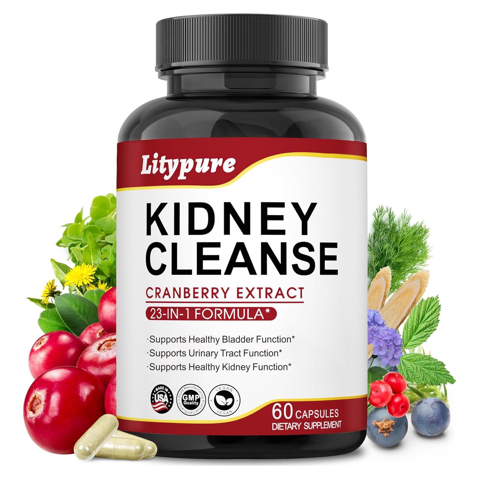 23 en 1 Detox de Riñones Litypure con Arándano 60 Cápsulas