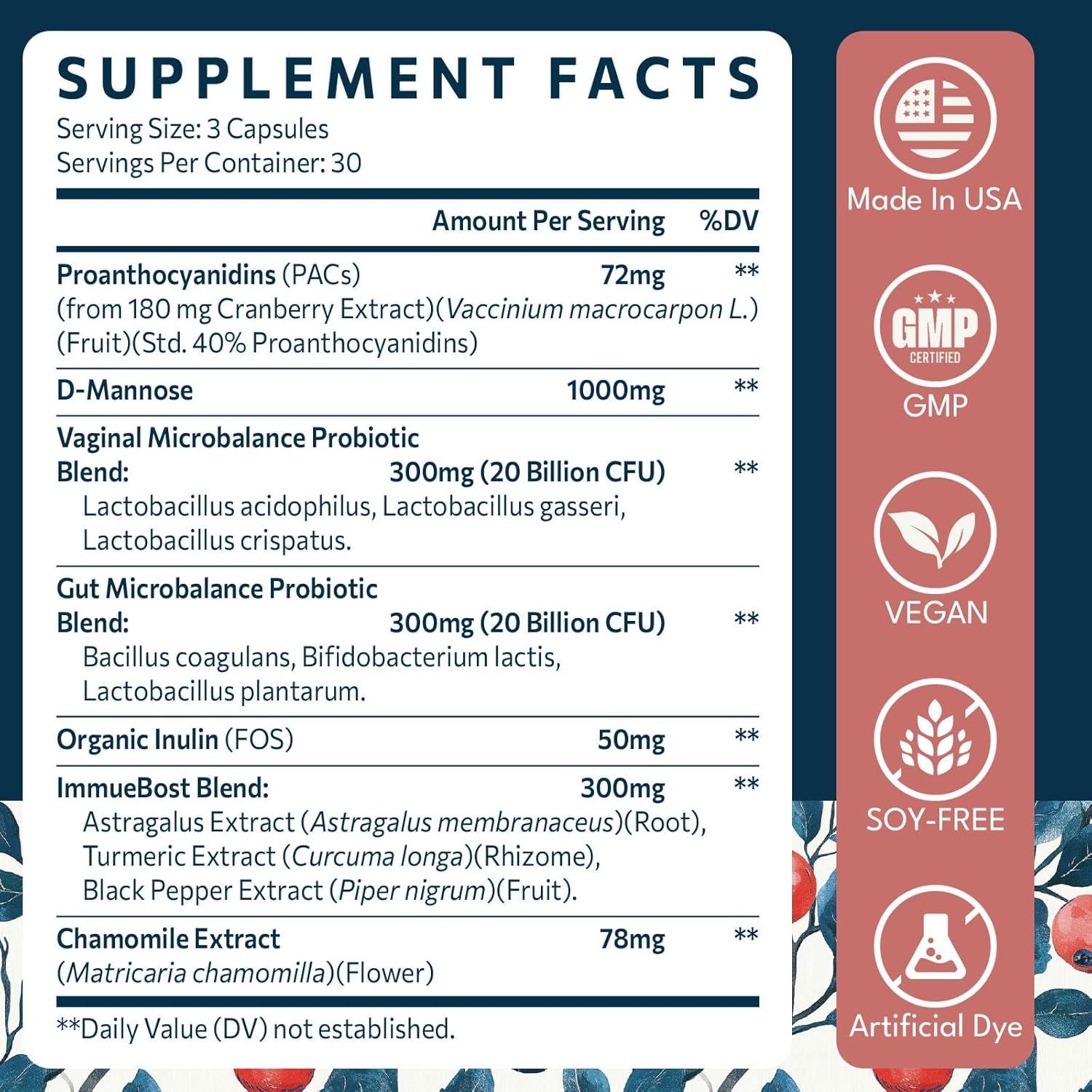 Suplemento de Arándano Elystrixionis 180 Cápsulas 72mg PAC