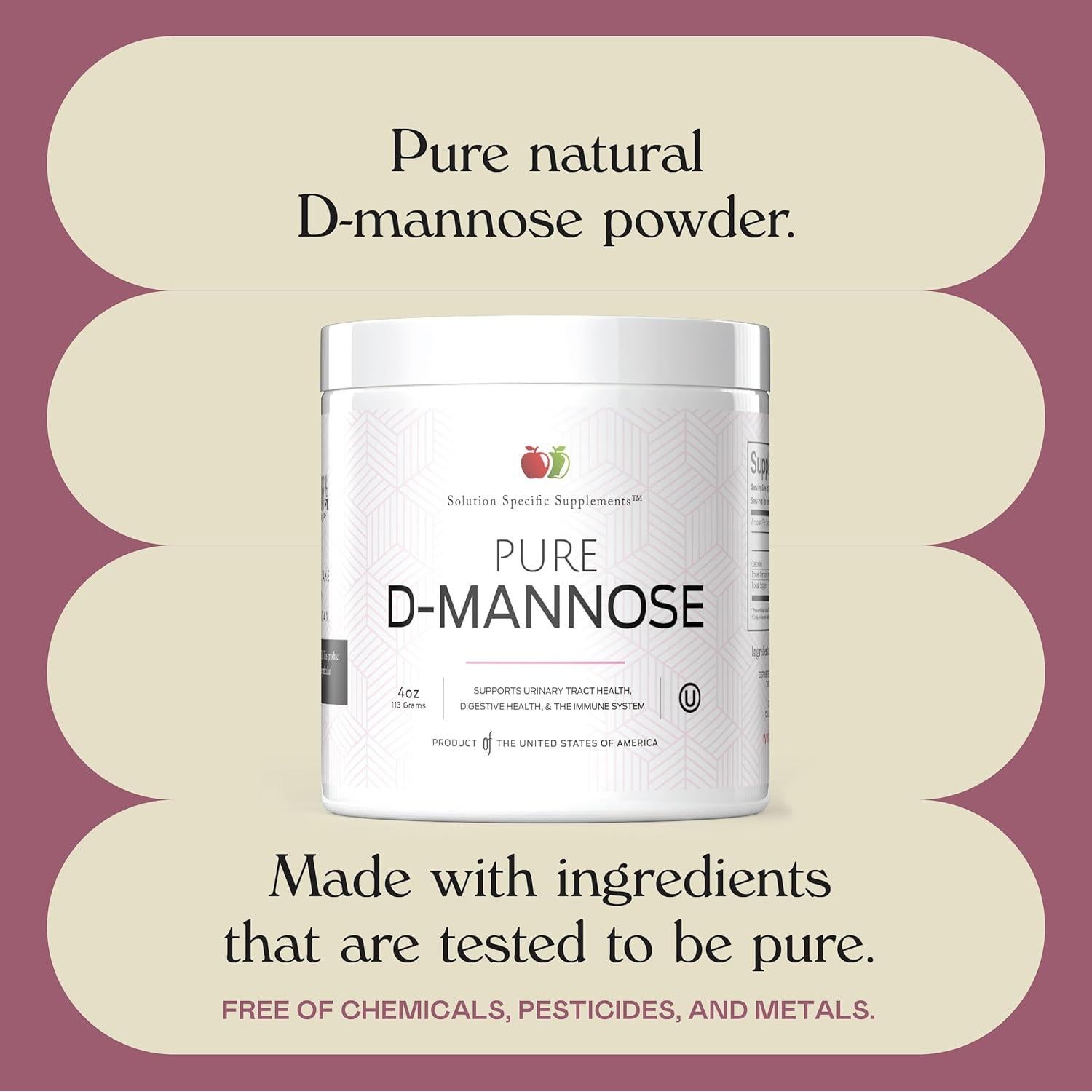 Suplemento D-Mannose en polvo 113g - Complete Natural Products