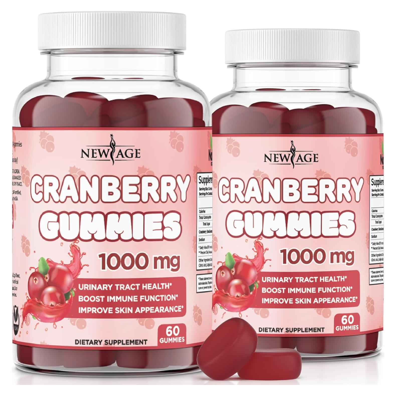 Gomitas de Arándano New Age 120 Unidades 1000mg Salud Urinaria