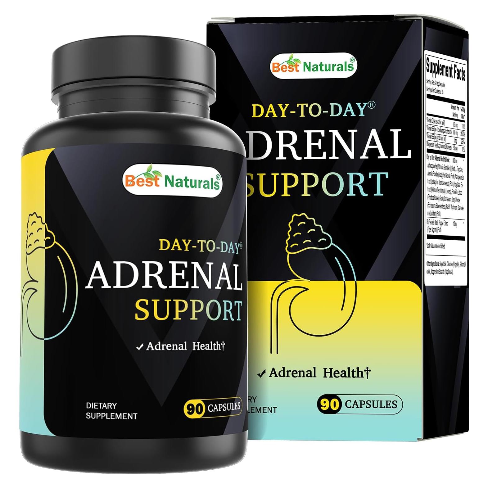 Suplemento Adrenal Vegano Best Naturals - 90 Cápsulas con Ashwagandha