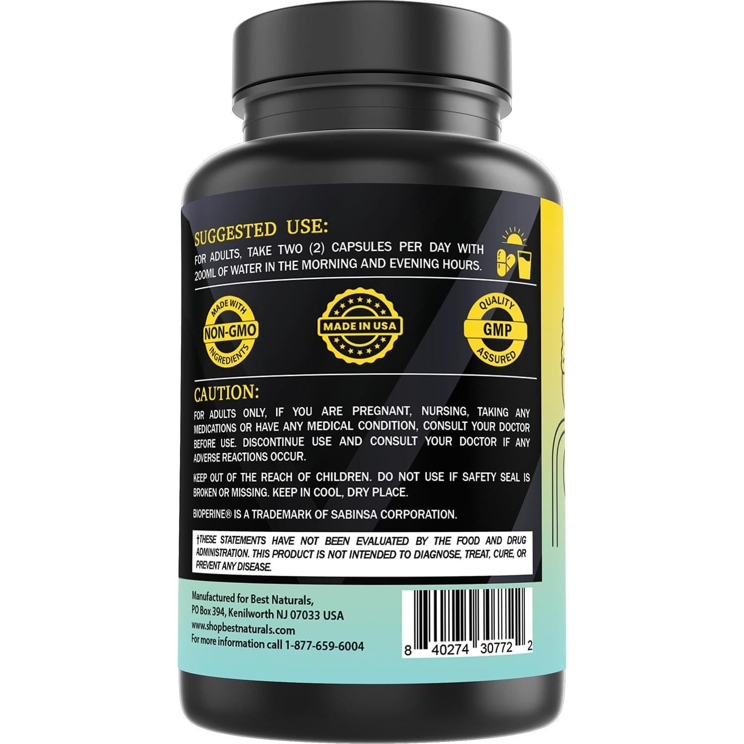 Suplemento Adrenal Vegano Best Naturals - 90 Cápsulas con Ashwagandha