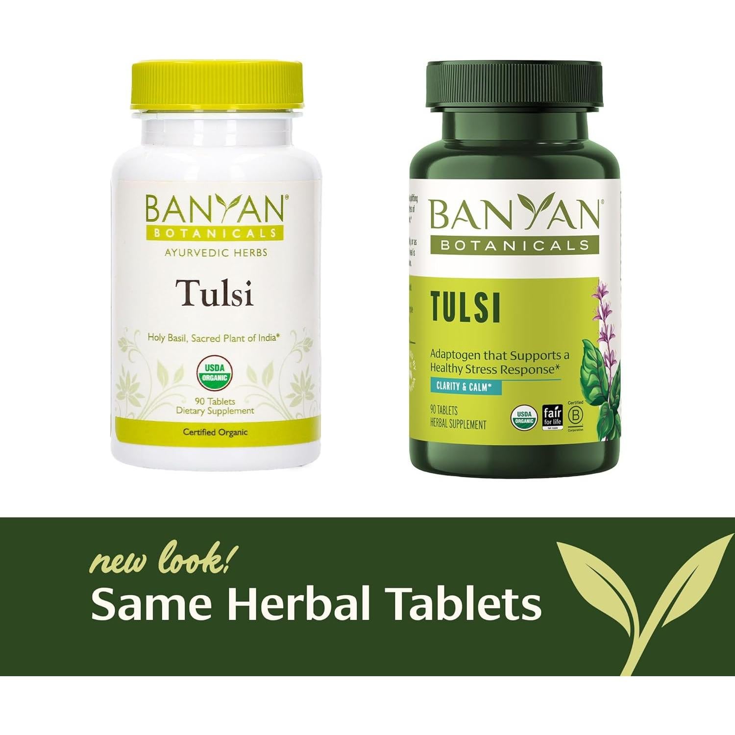 Suplemento Orgánico Tulsi Banyan Botanicals - 90 Tabletas - Adaptógeno