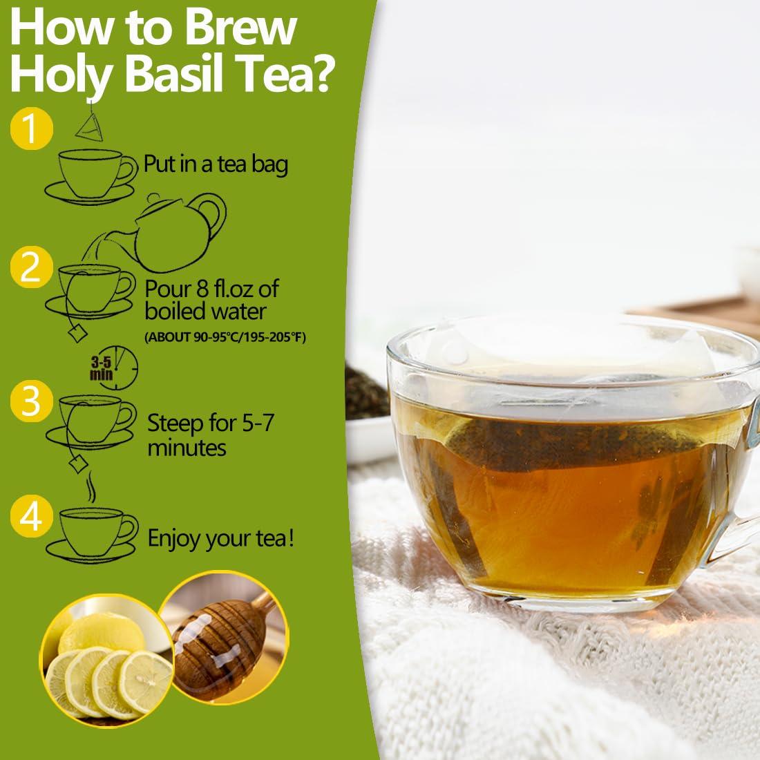 Té de Albahaca Sagrada YILINSHA 50 Bolsitas 100% Natural