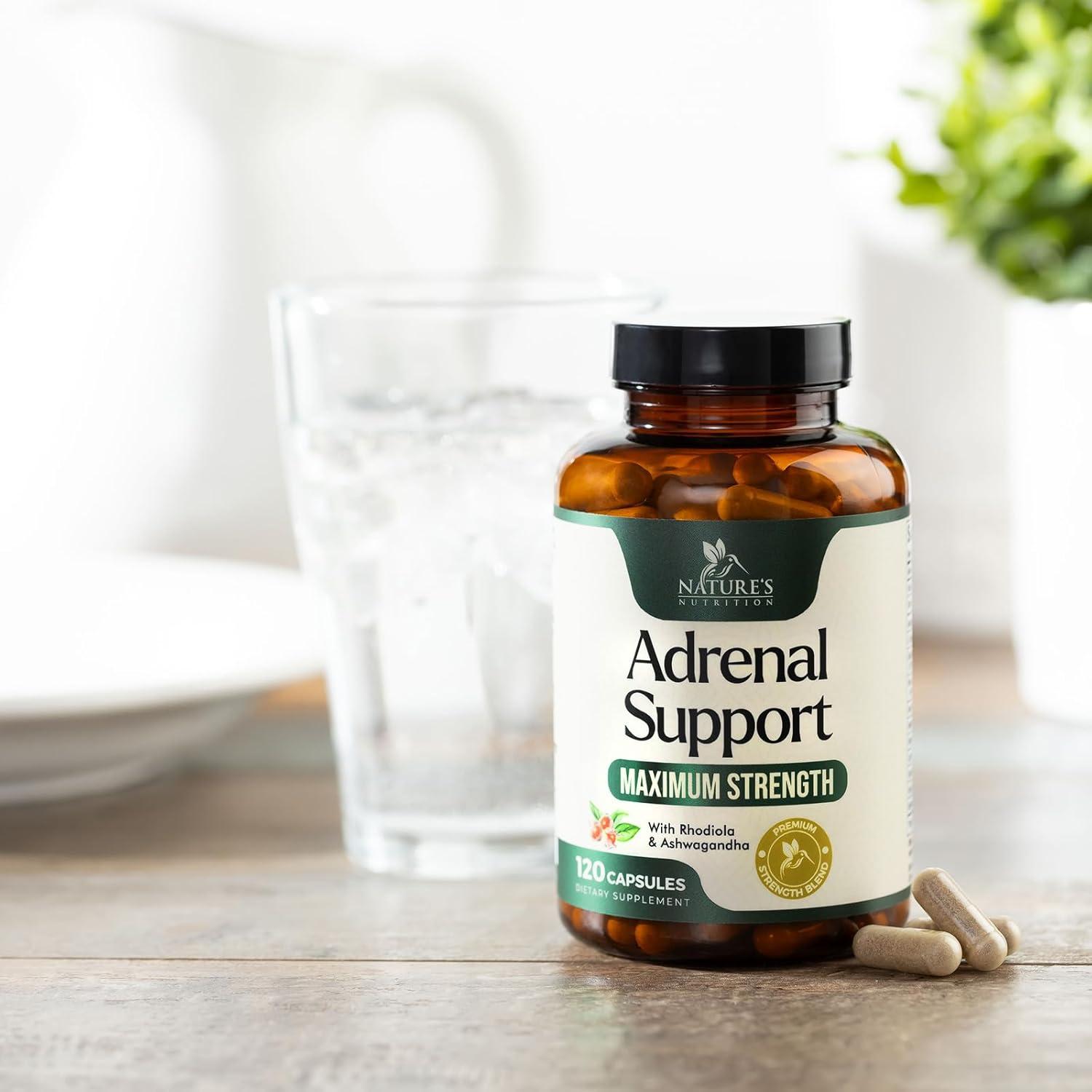 Suplemento Adrenal Nature's Nutrition 120 Cápsulas Ashwagandha
