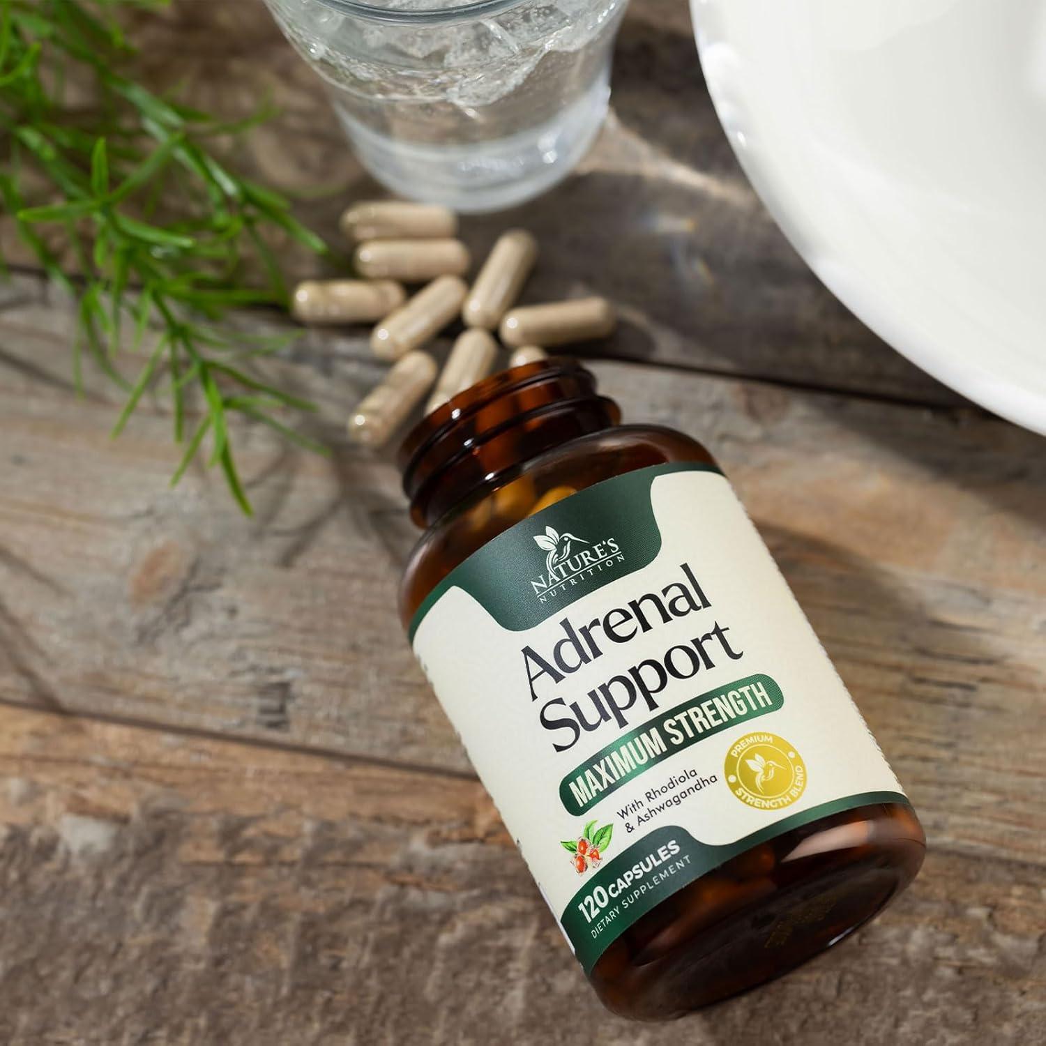 Suplemento Adrenal Nature's Nutrition 120 Cápsulas Ashwagandha