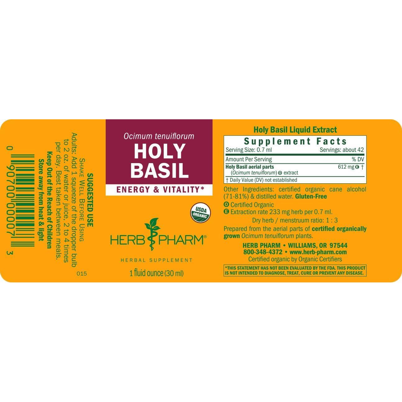 Extracto de Albahaca Sagrada Orgánica Herb Pharm 30 ml