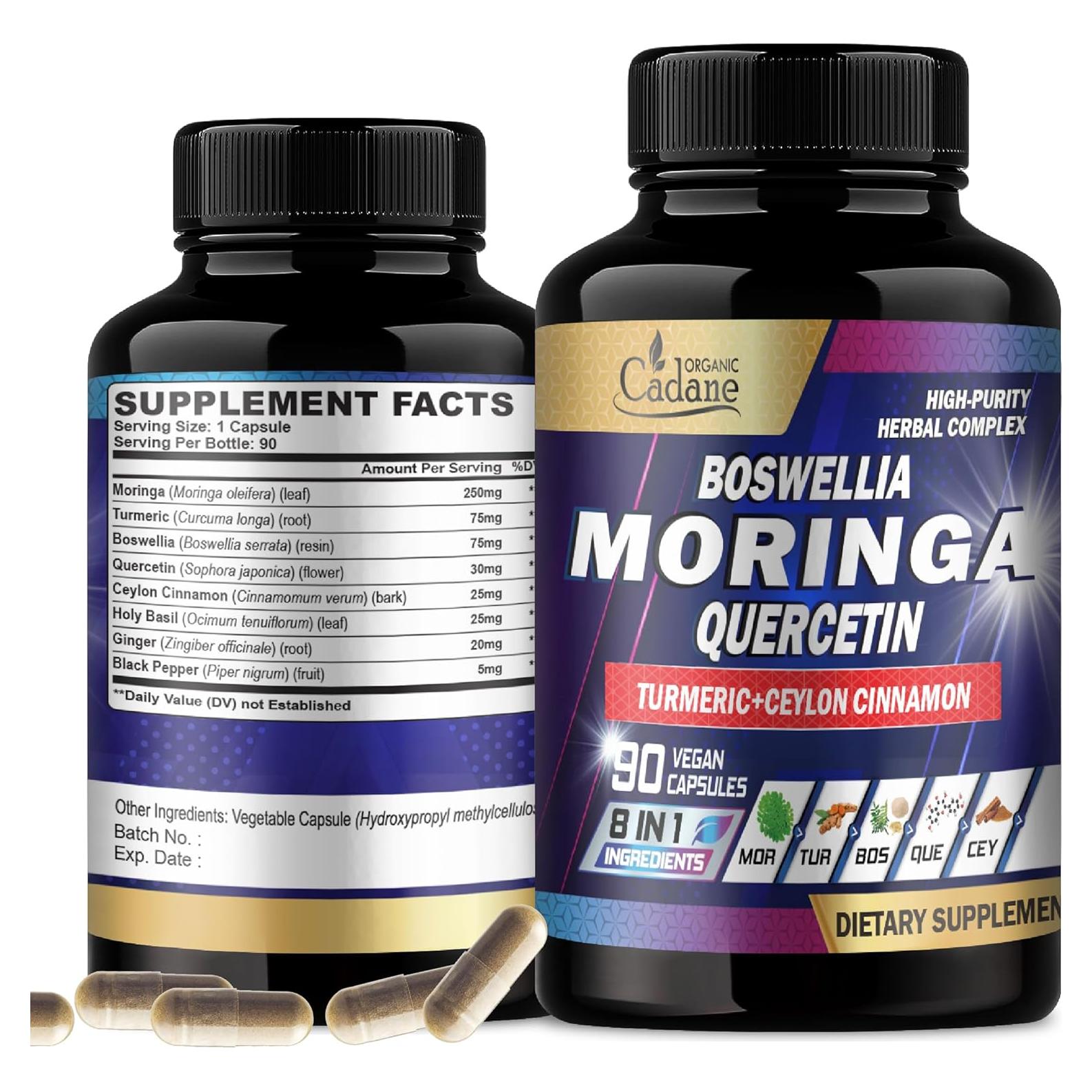 Suplemento Moringa Orgánica Cadane 90 Cápsulas Vegetales