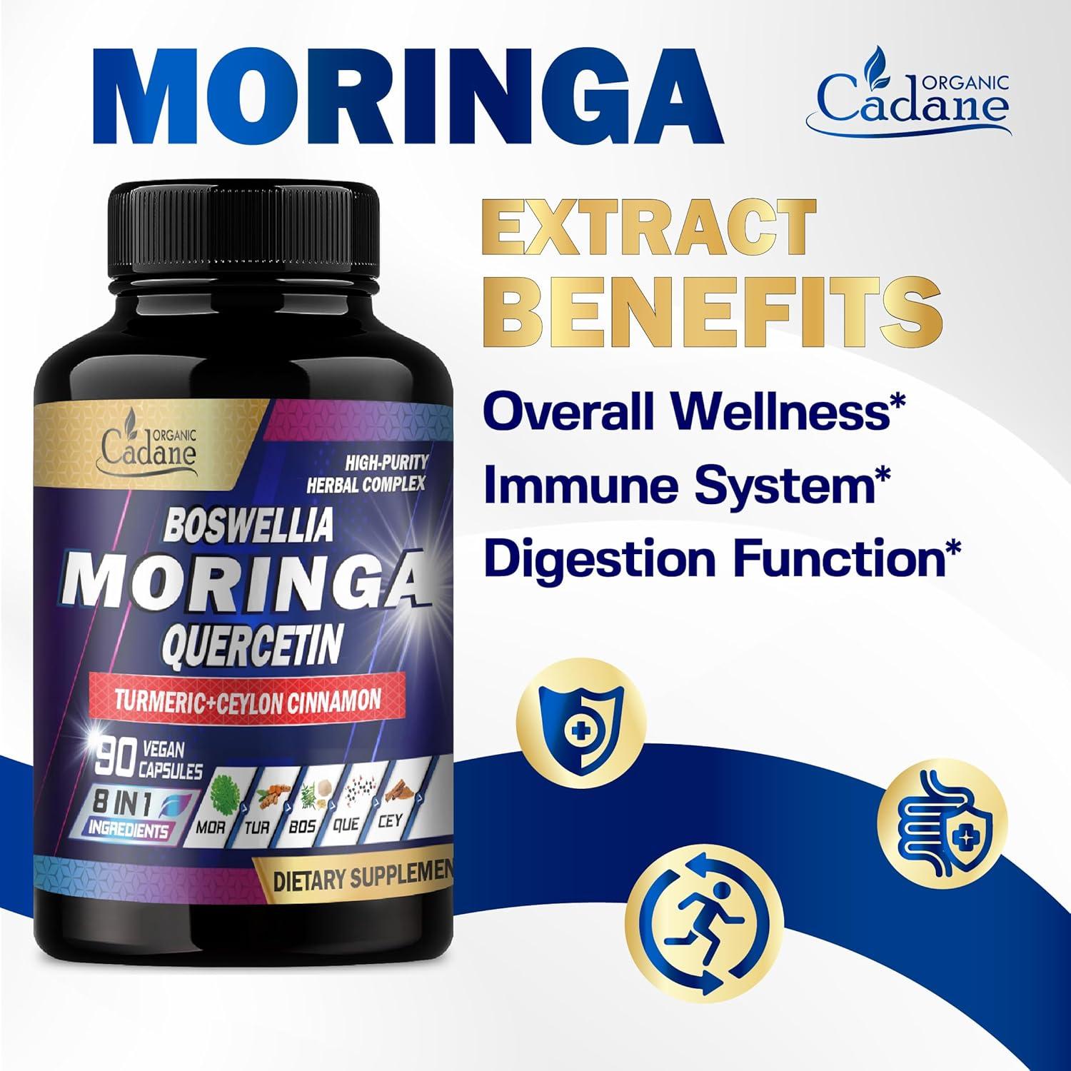 Suplemento Moringa Orgánica Cadane 90 Cápsulas Vegetales