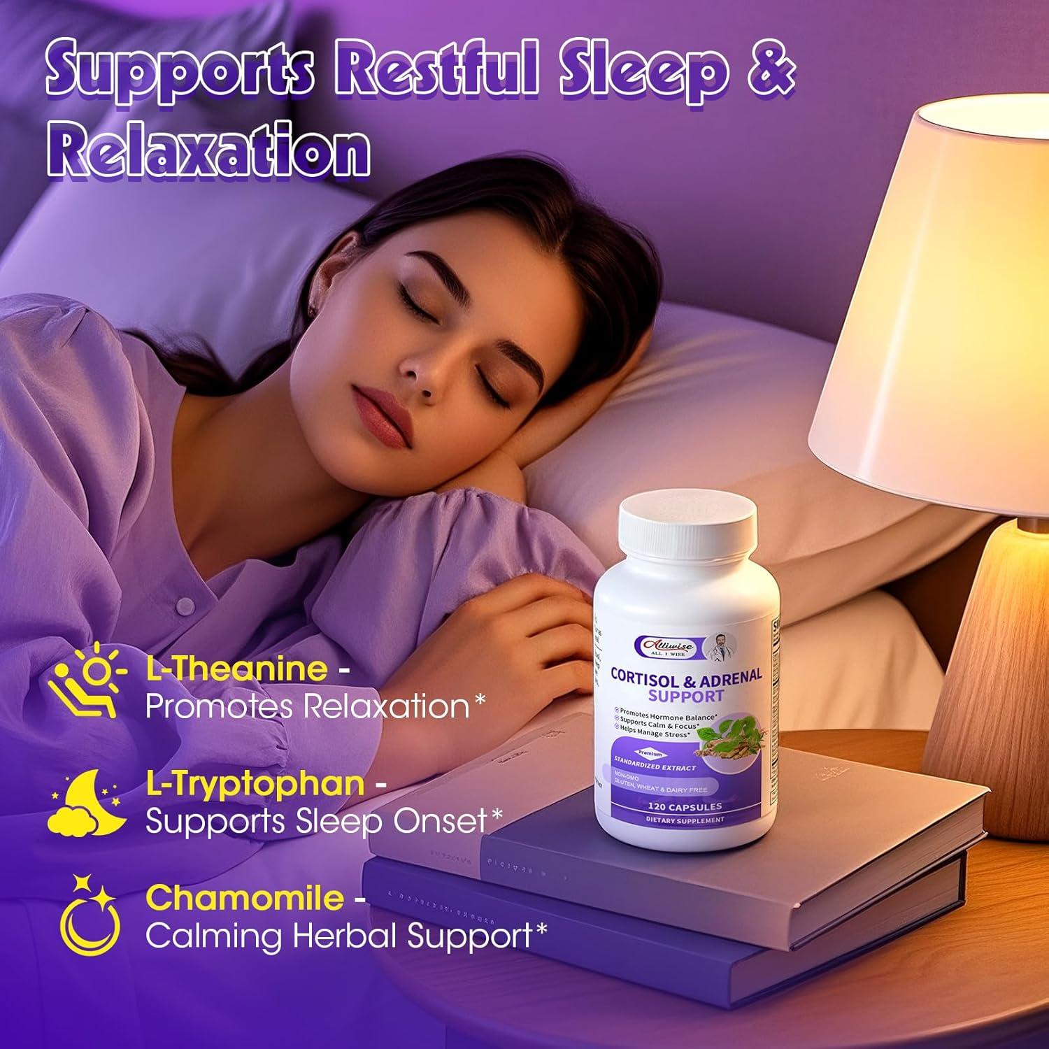 Suplemento de Cortisol Alliwise 120 Cápsulas Veganas - Apoyo Adrenal